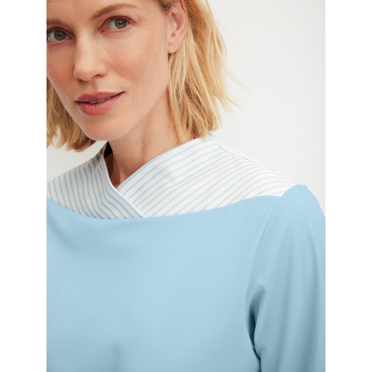 Pyjama avec bords élastiques manches longues Coton SOULMATE bleu cascade, CALIDA