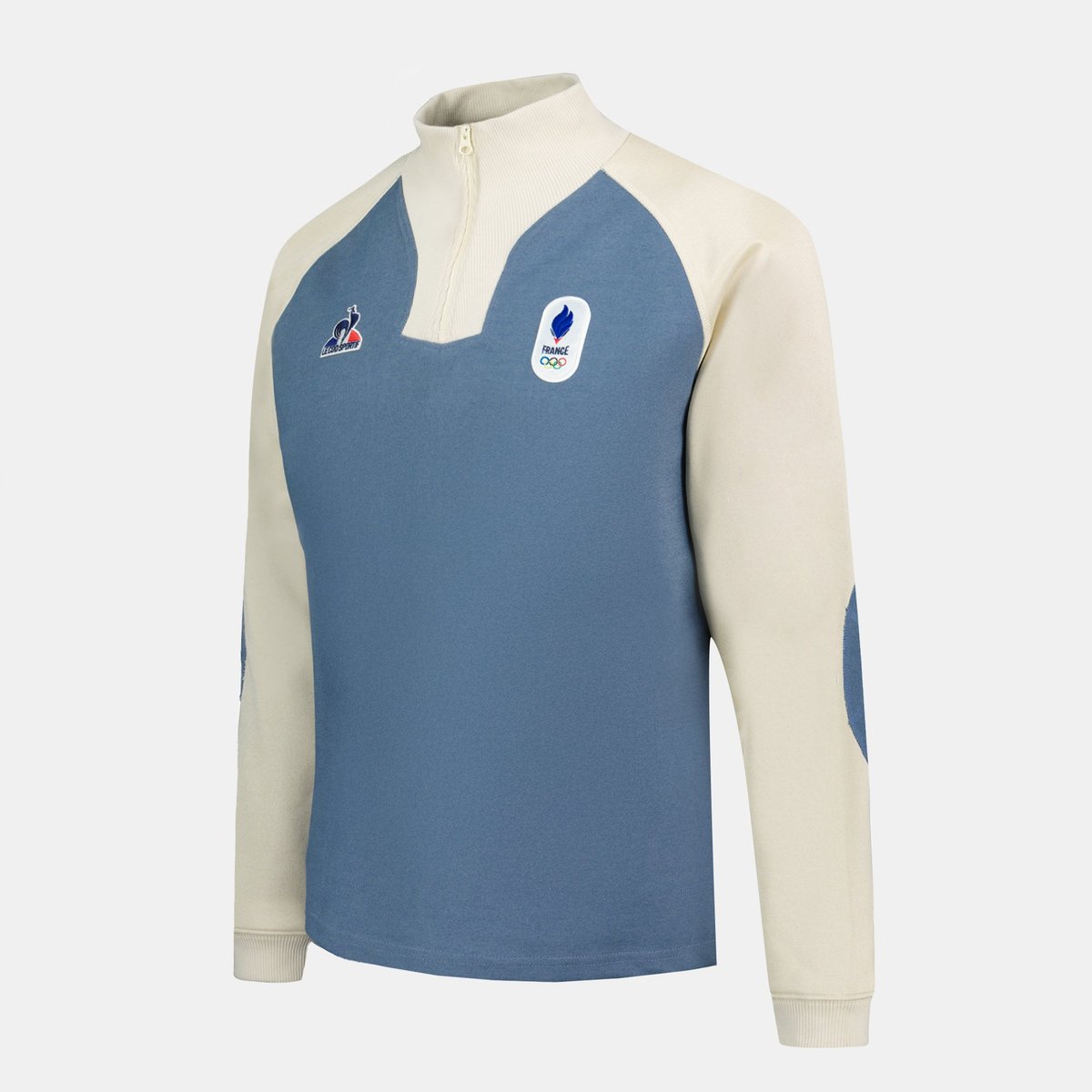 Polo manches longues Équipe de France Olympique 2026 Jeux Olympiques EQUIPE DE FRANCE bering sea/bleached sand, LE COQ SPORTIF