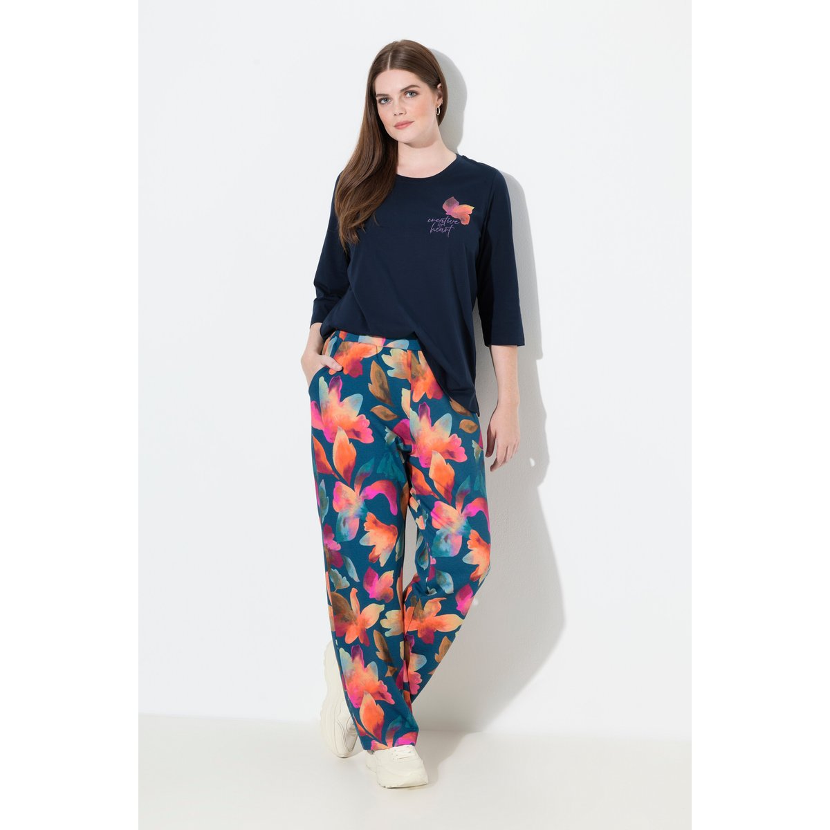 Pantalon Rose en molleton de coton bio marine, ULLA POPKEN