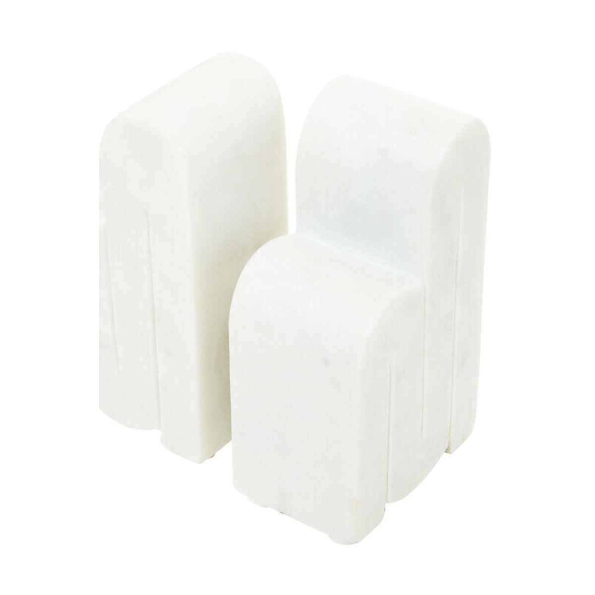Set of 2 Marble Bookends in White white, FIFTY FIVE SOUTH