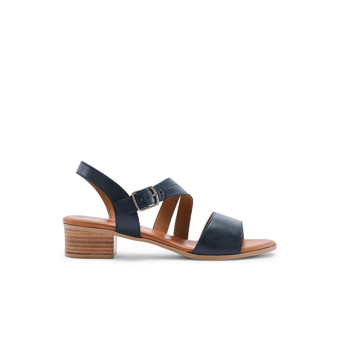 Sandales en cuir confortables marine, PEDICONFORT