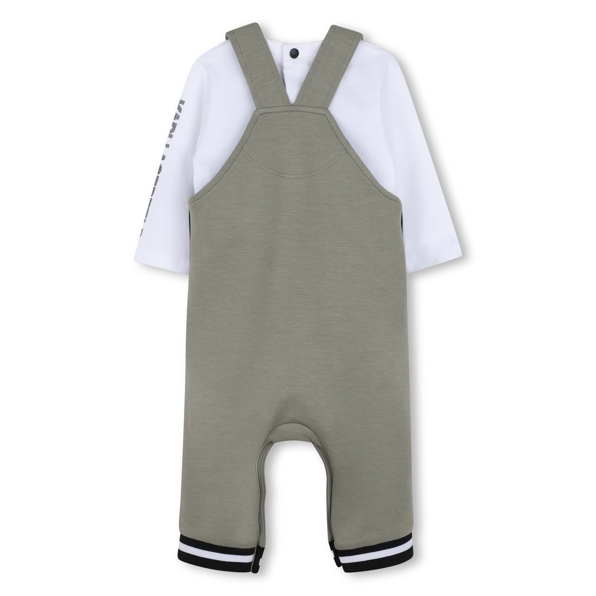 Ensemble salopette et tee-shirt kaki clair, KARL LAGERFELD KIDS