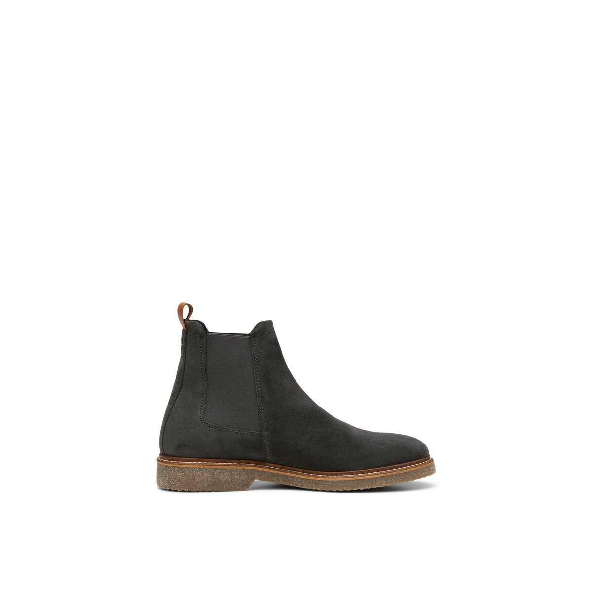 Chelsea boot modèle Linus en cuir de vachette velours doux noir, MARC O'POLO