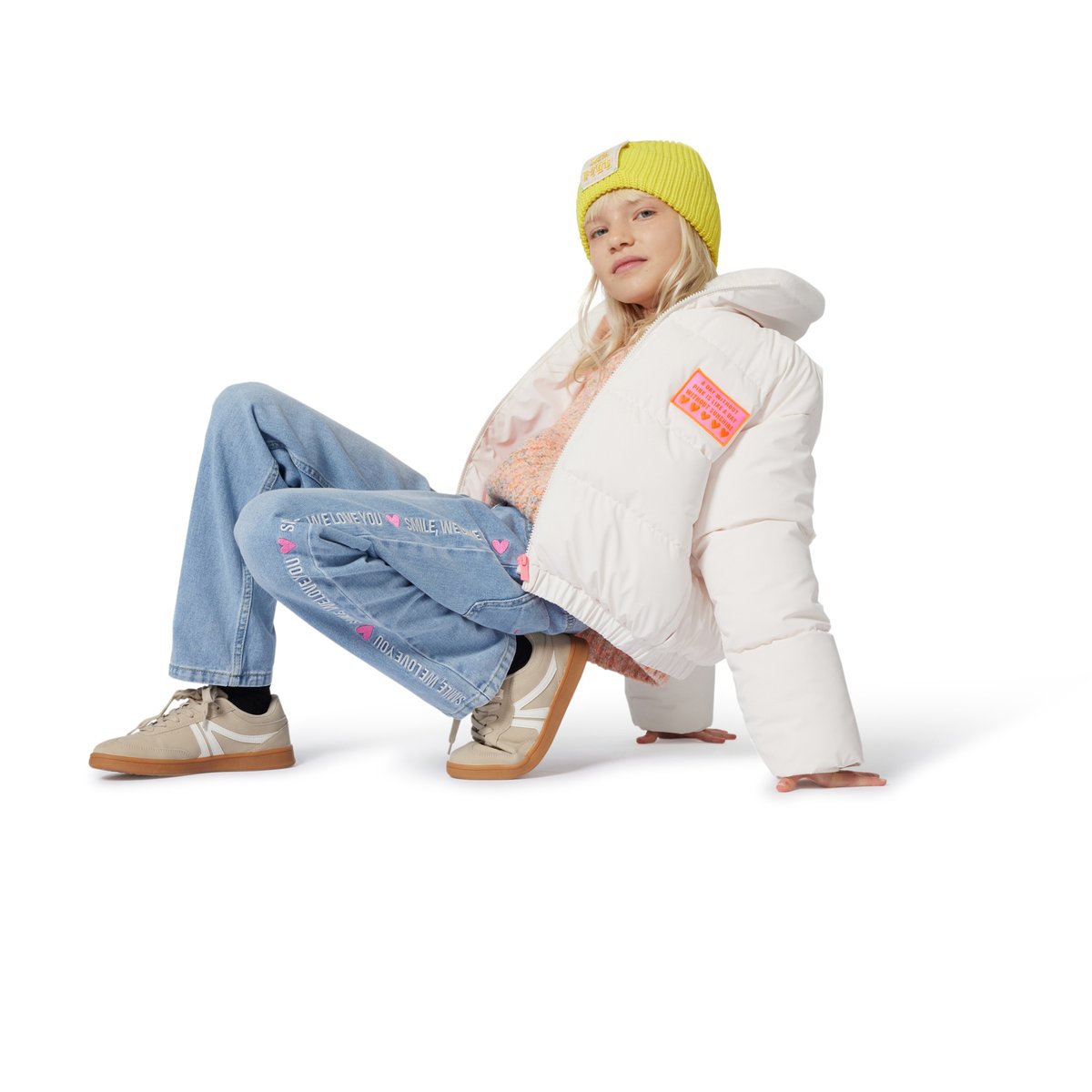 Pull tricoté multicolore peche, BILLIEBLUSH