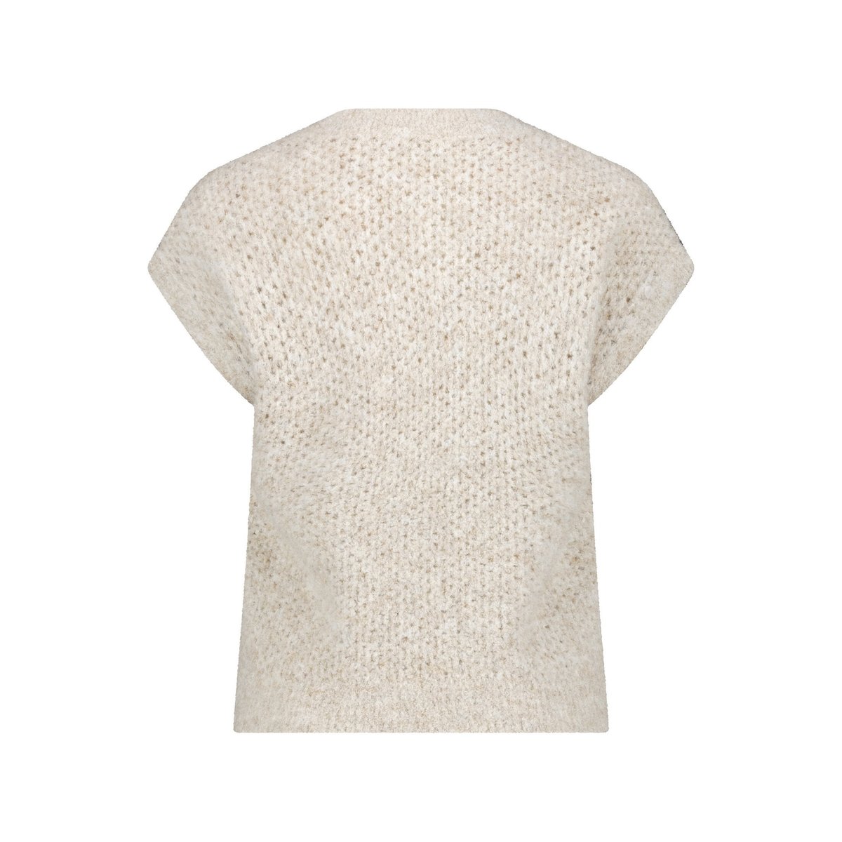 pull sans manches à encolure en v light beige melange, CARTOON