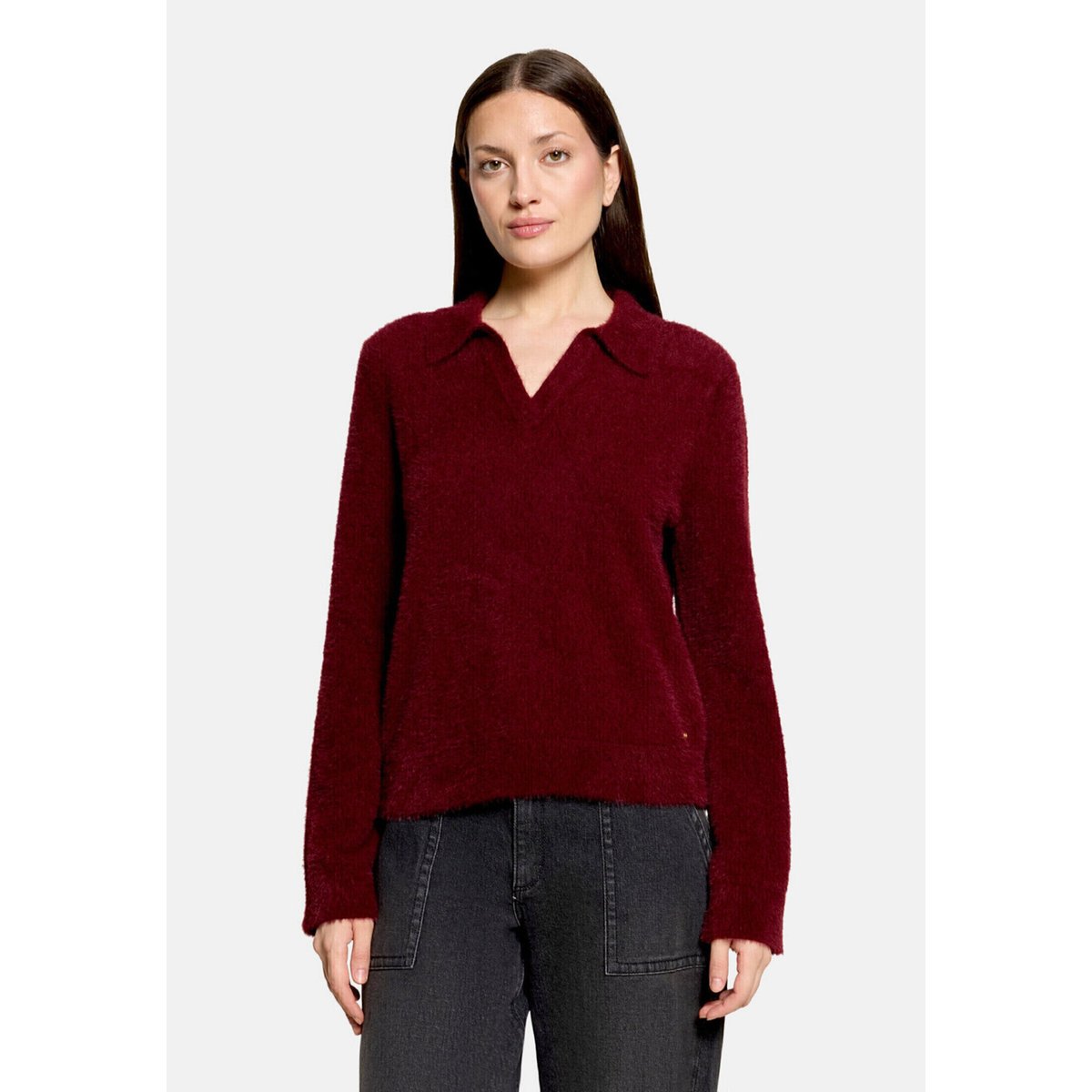 Pull-over en maille à col fall burgundy, BETTY & CO