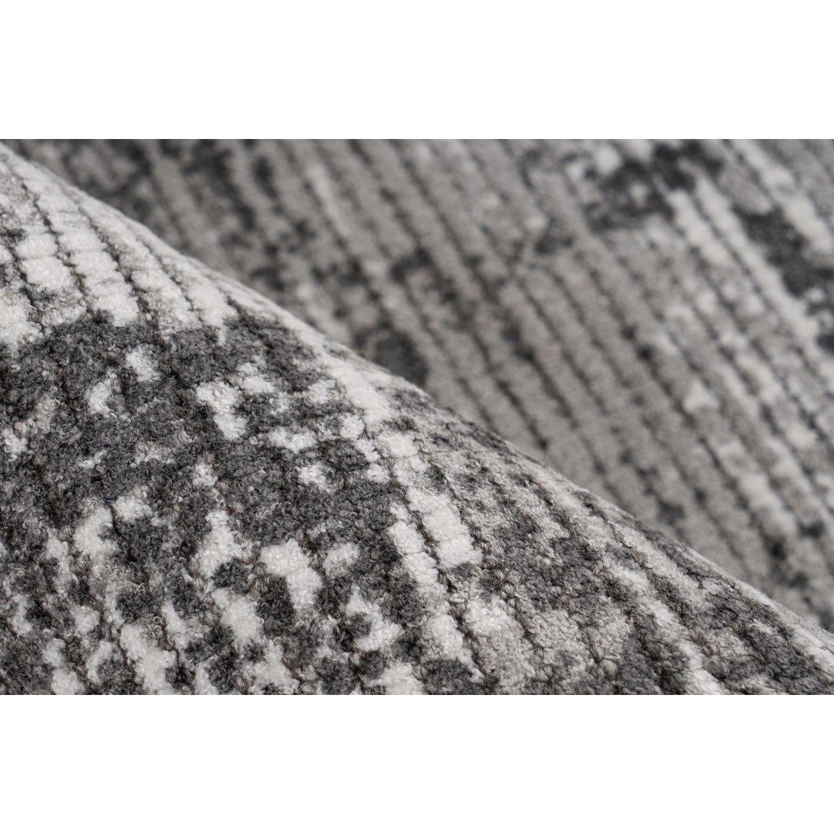 Tapis salon et chambre moderne fait main ANTHRA gris, NOVATREND