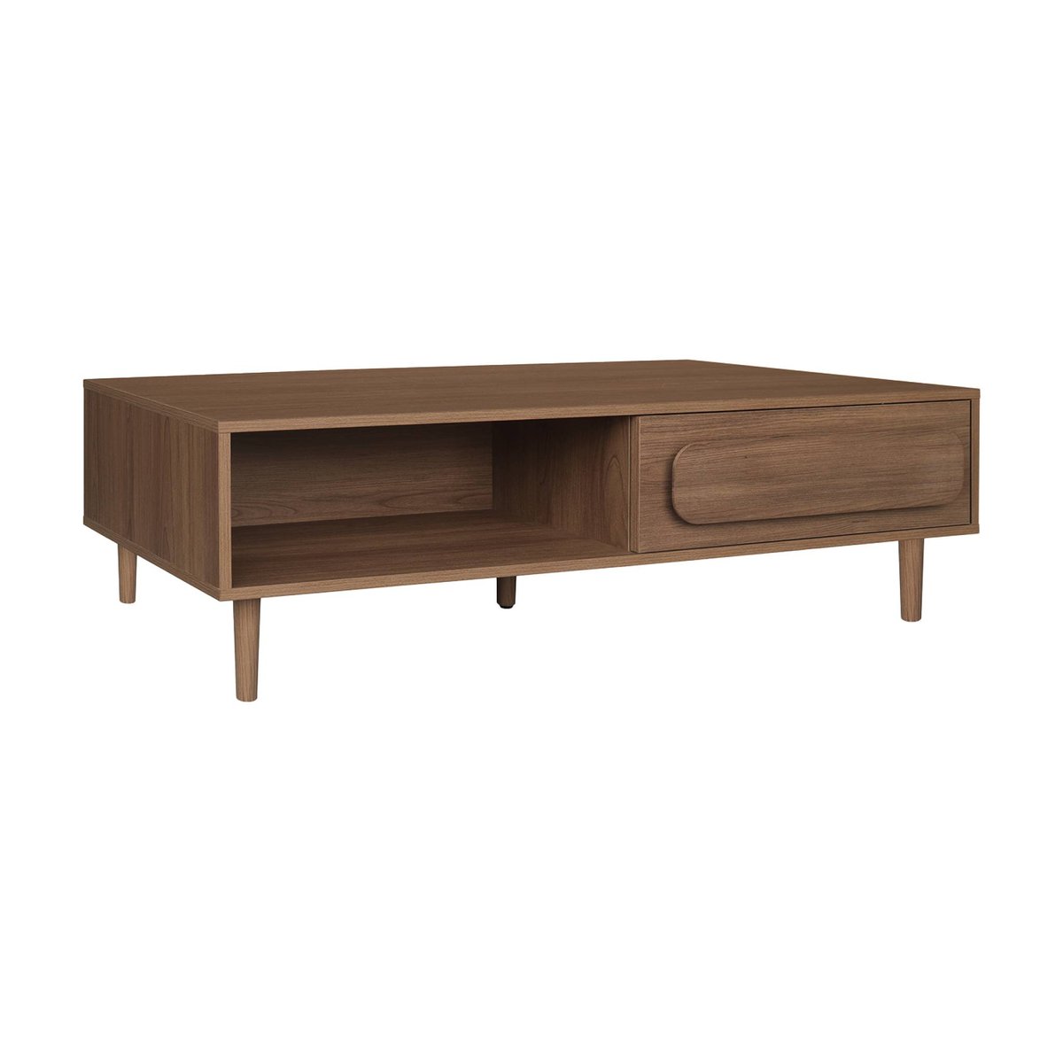 Table basse vintage décor bois 1 tiroir JULIANA noyer, SWEEEK