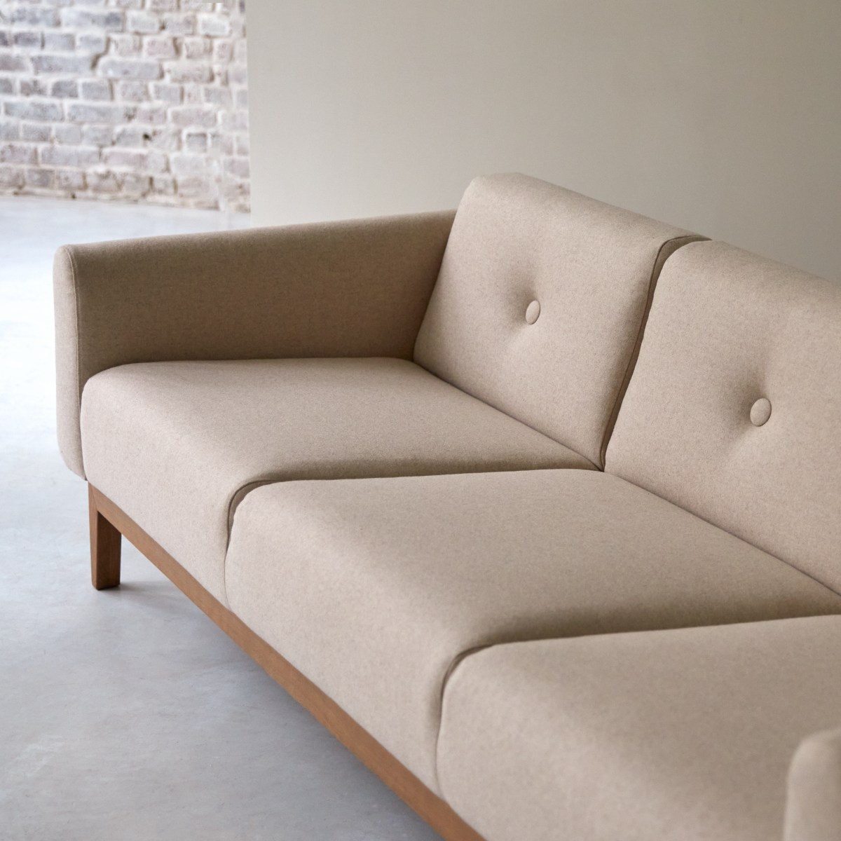 Canapé droit en Tissu, BJORN beige, TIKAMOON