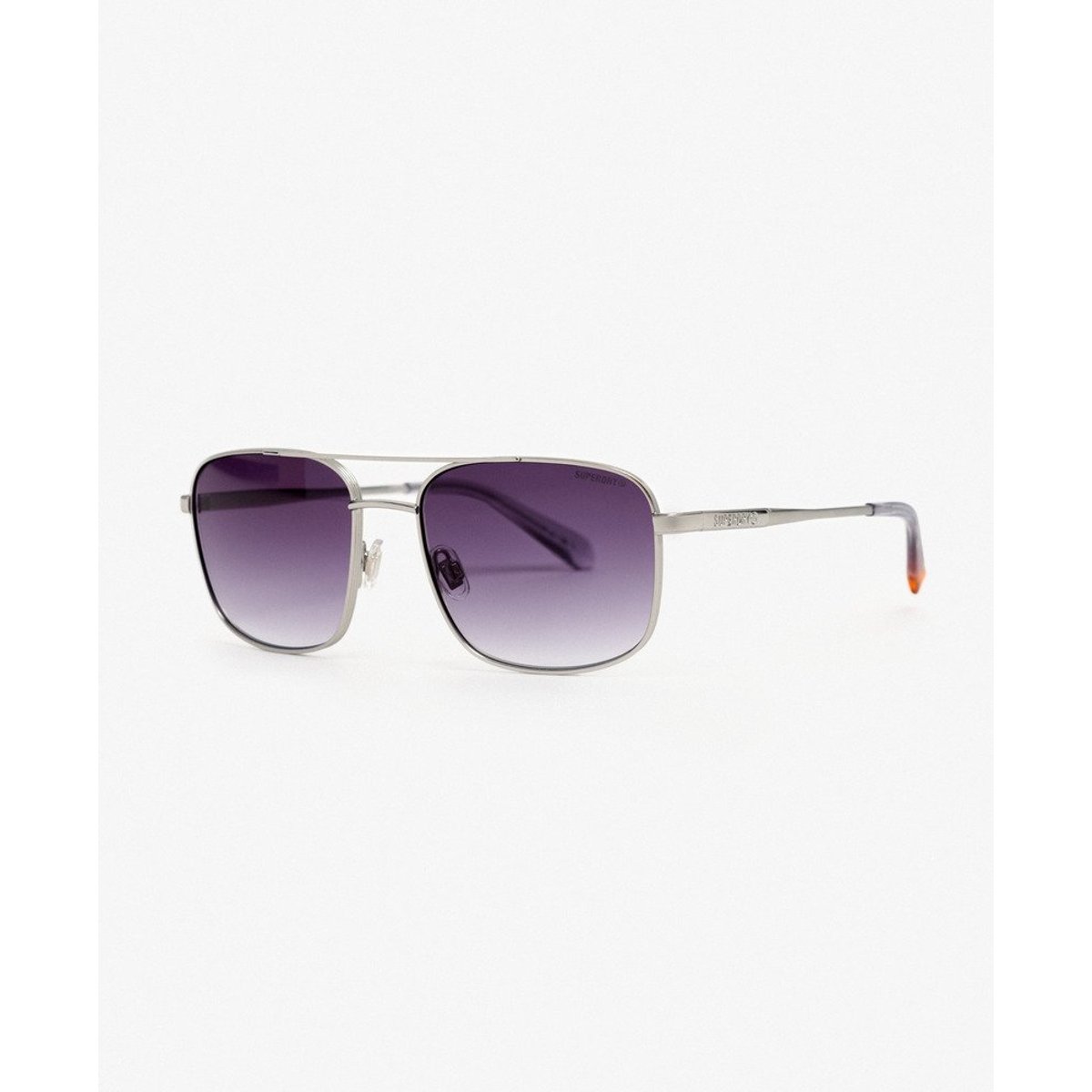 Lunettes de soleil aviateur carrées en métal light gunmetal/verres fumés, SUPERDRY