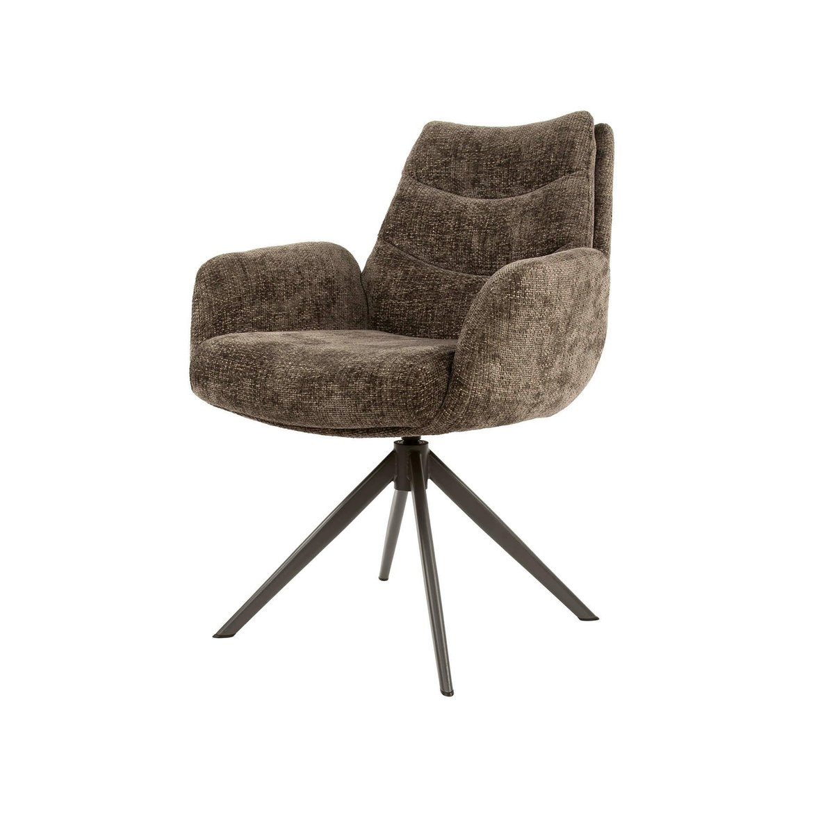 Fauteuil pivotant (lot de 2) tissu chenille TAJ taupe, PIER IMPORT