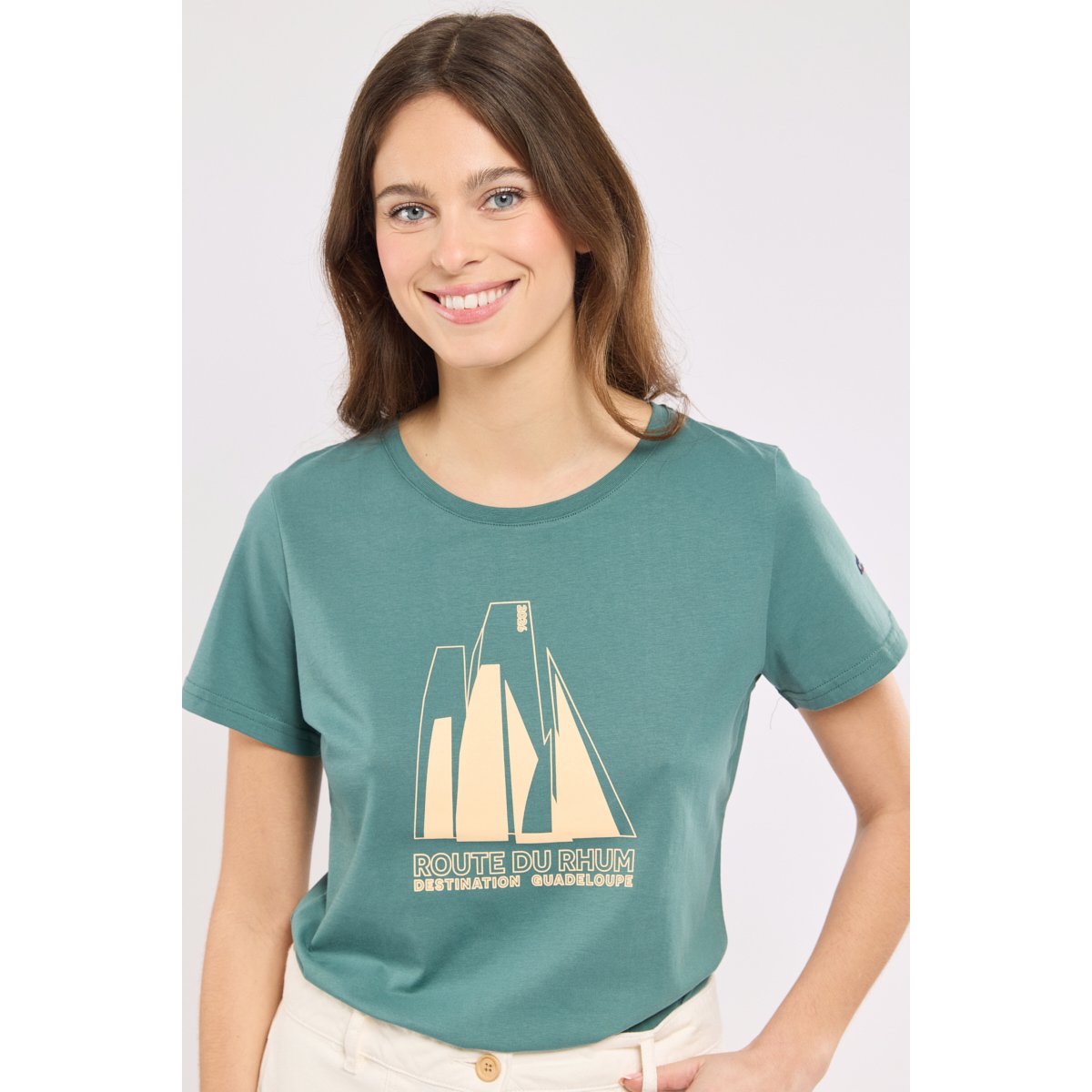 T-shirt sérigraphié en ROUTE DU RHUM silver pine/ decli, ARMOR-LUX