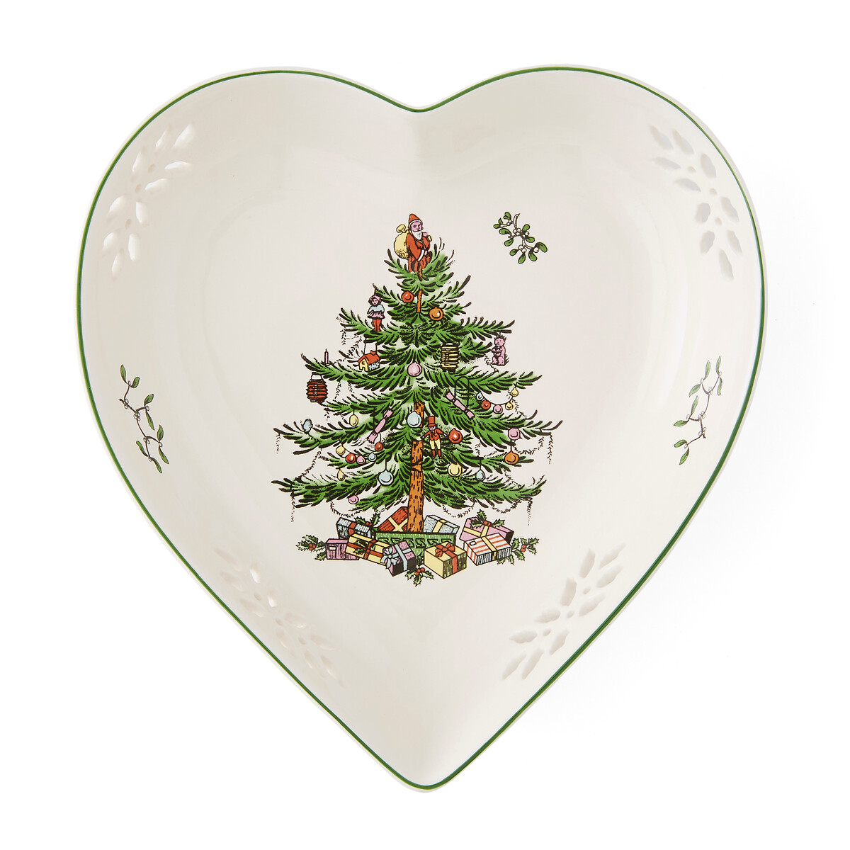 Christmas Tree Pierced Heart Serving Dish green, SPODE