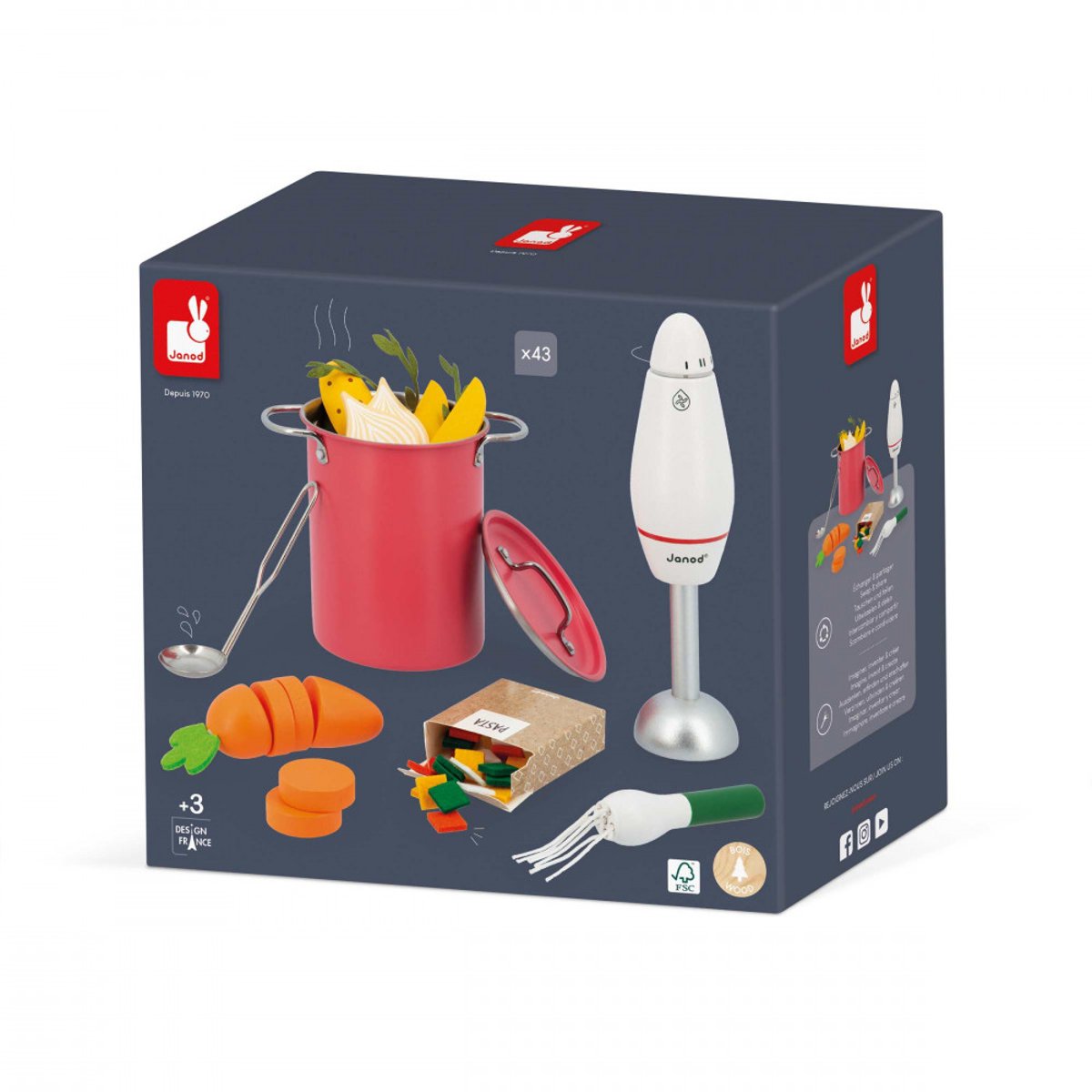 Set Ã  soupe en bois multicolore, JANOD