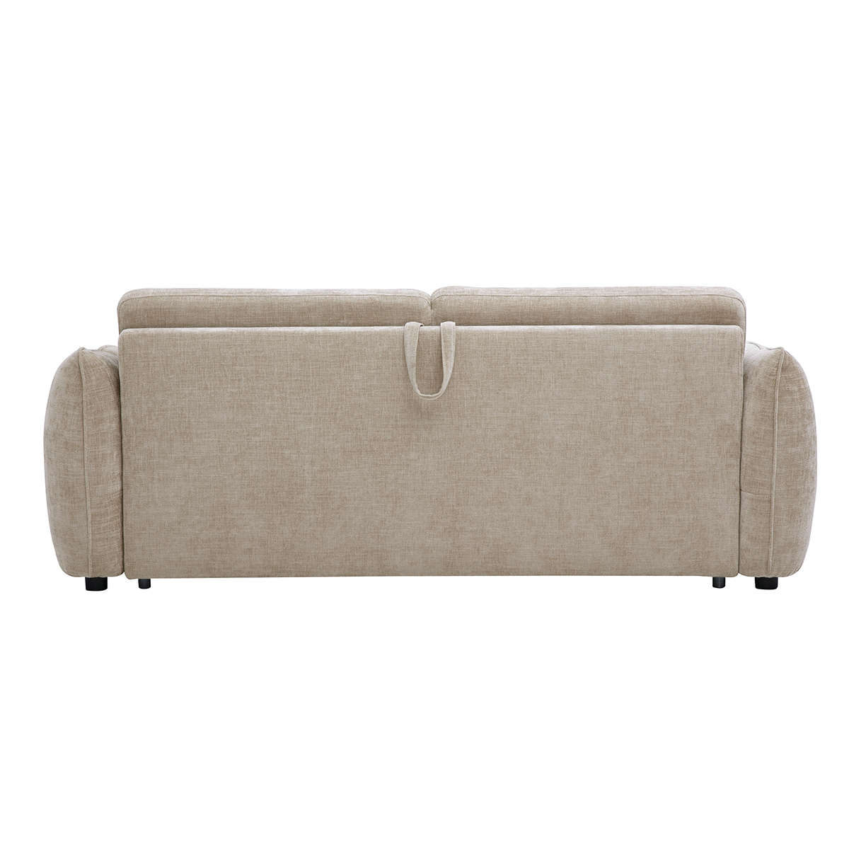 Canapé convertible design 3 places en tissu effet velours texturé taupe WONDER taupe, MILIBOO
