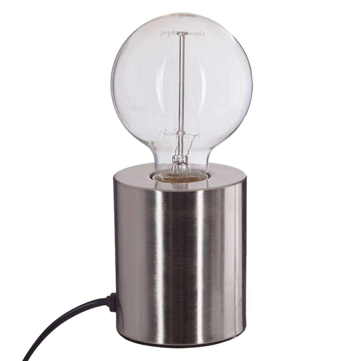 Lampe à poser métal sans abat-jour SABA argent, ATMOSPHERA