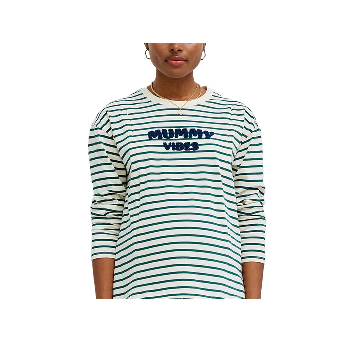 T-shirt marinière grossesse et allaitement en coton biologique* vert, VERTBAUDET