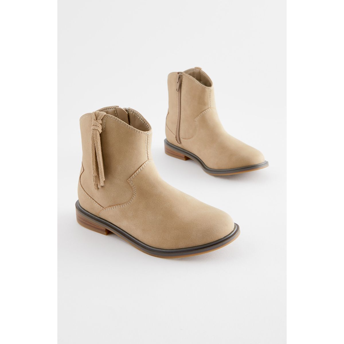 Bottines à pampilles style western naturel, NEXT