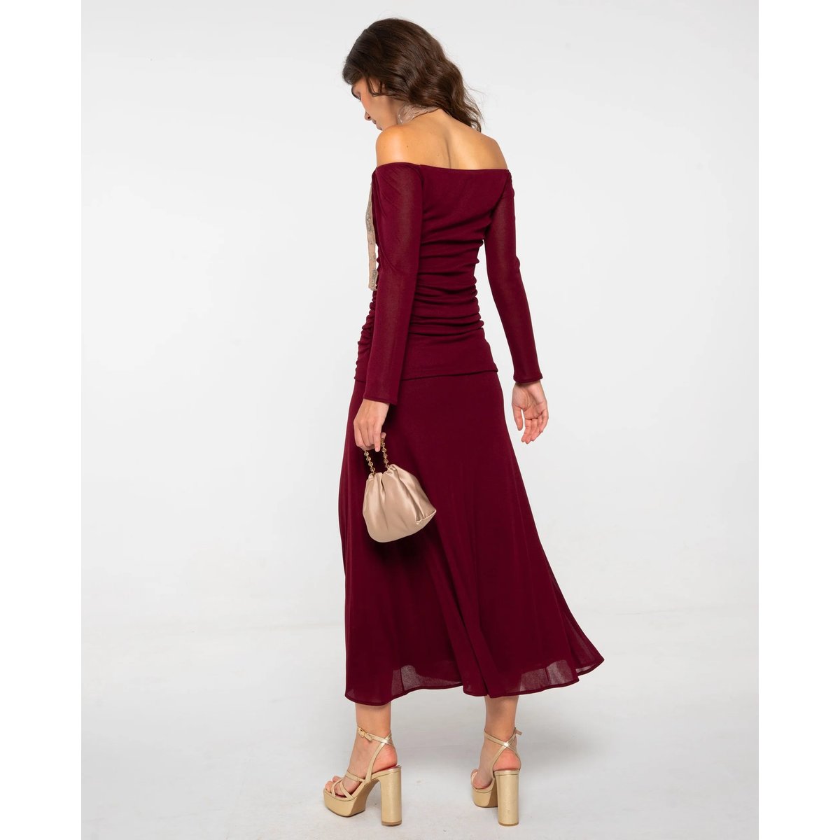 Robe de lingerie à bretelles MERCEDES rouge, THE-ARE