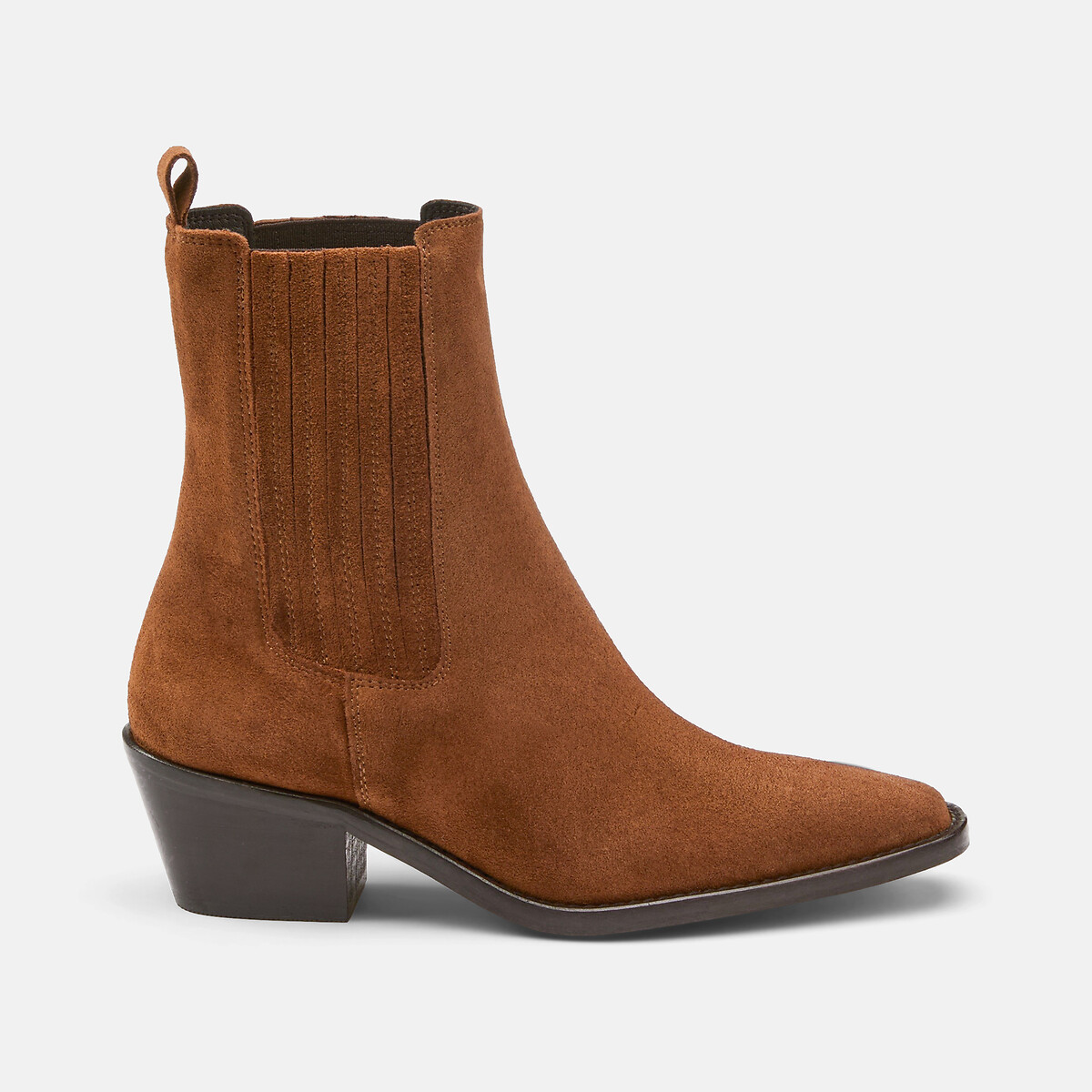 Boots à talon en cuir Birman marron, JONAK