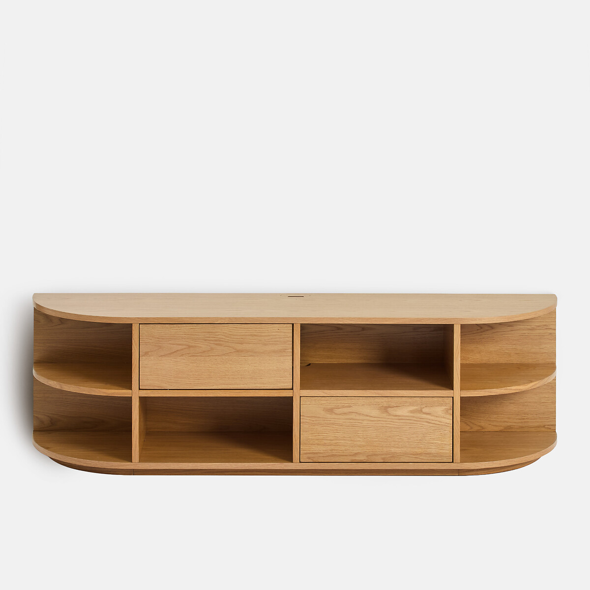 Maddy Oak Veneer Hanging TV Stand with 2 Doors and 6 Compartments, W160cm oak, LA REDOUTE INTERIEURS