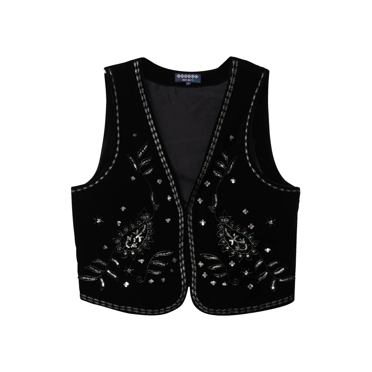 Veston court droit en velours noir, BONOBO