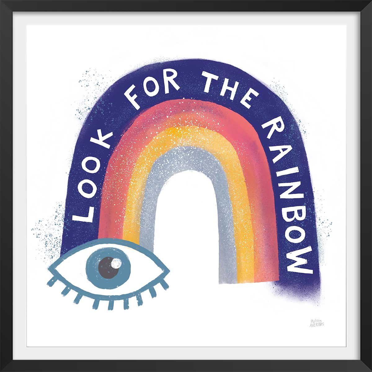 Affiche Look For the Rainbow affiche + cadre en bois - noir, HEXOA