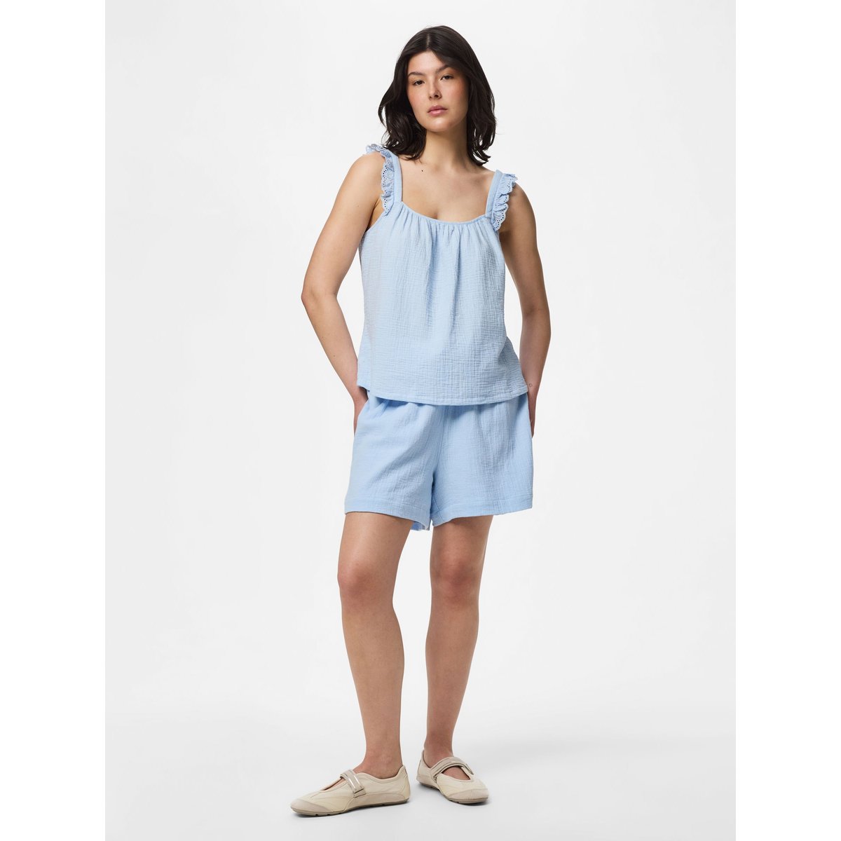 Short cashmere blue, PIECES