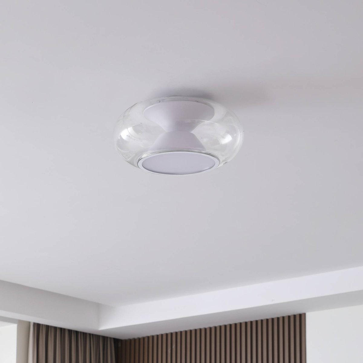 Plafonnier en verre moderneLED, Orasa blanc, clair, LUCANDE