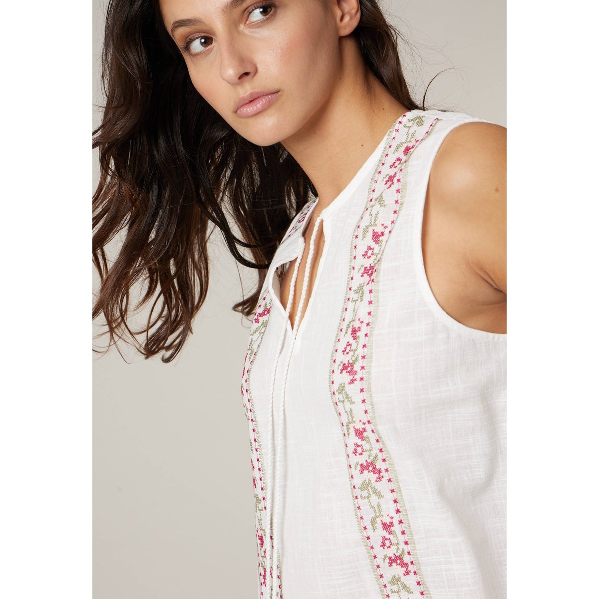 Blouse femme en coton LANIKAI off white, DEELUXE
