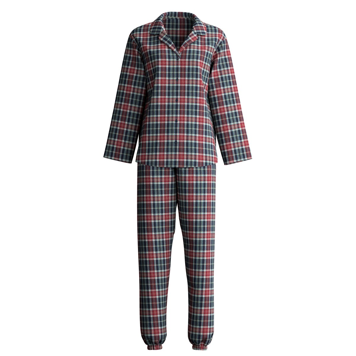Pyjama en flanelle, boutonné de bout en bout manches longues Coton HOLIDAY DREAMS saphir foncé, CALIDA