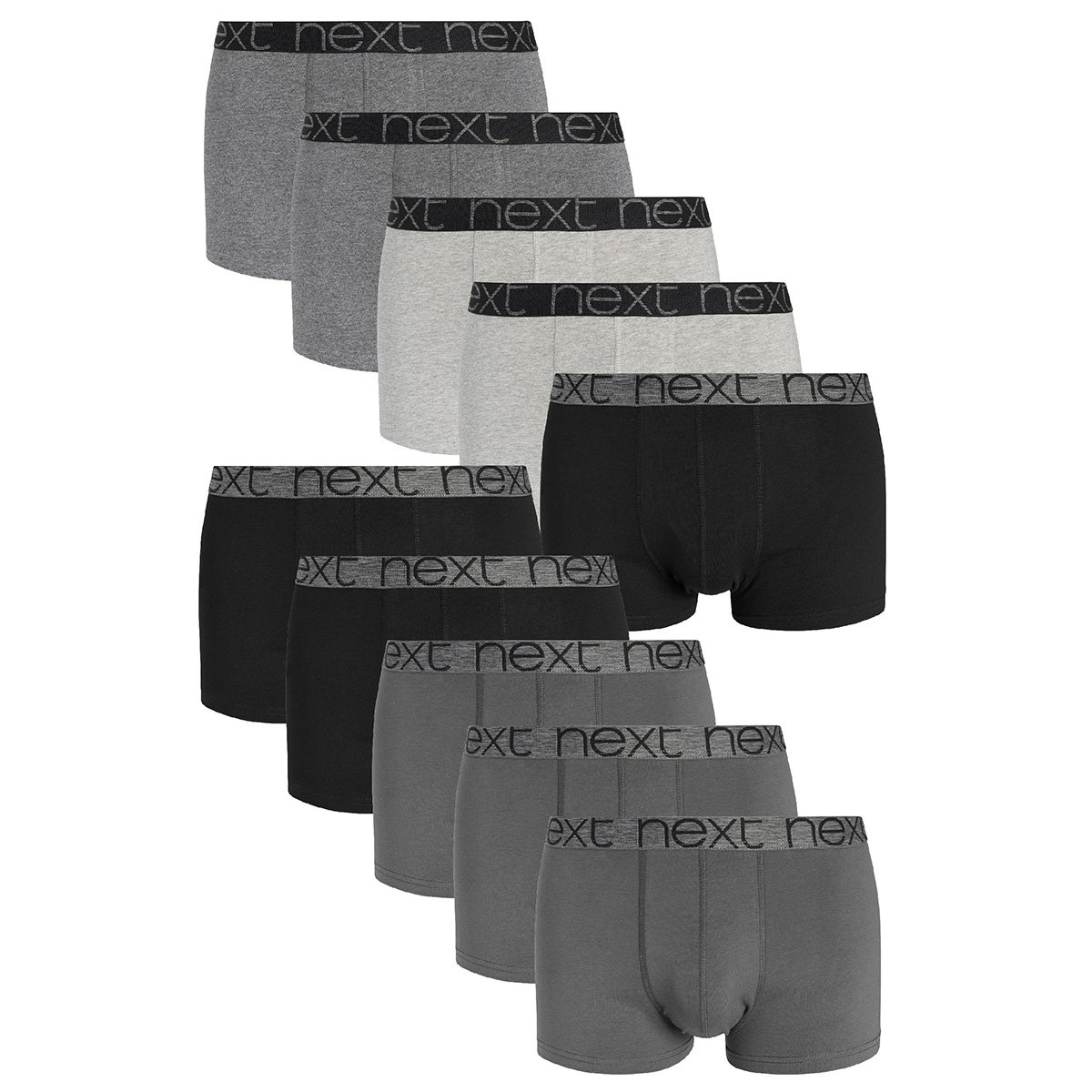 Boxers taille basse, lot de 10 gris, NEXT