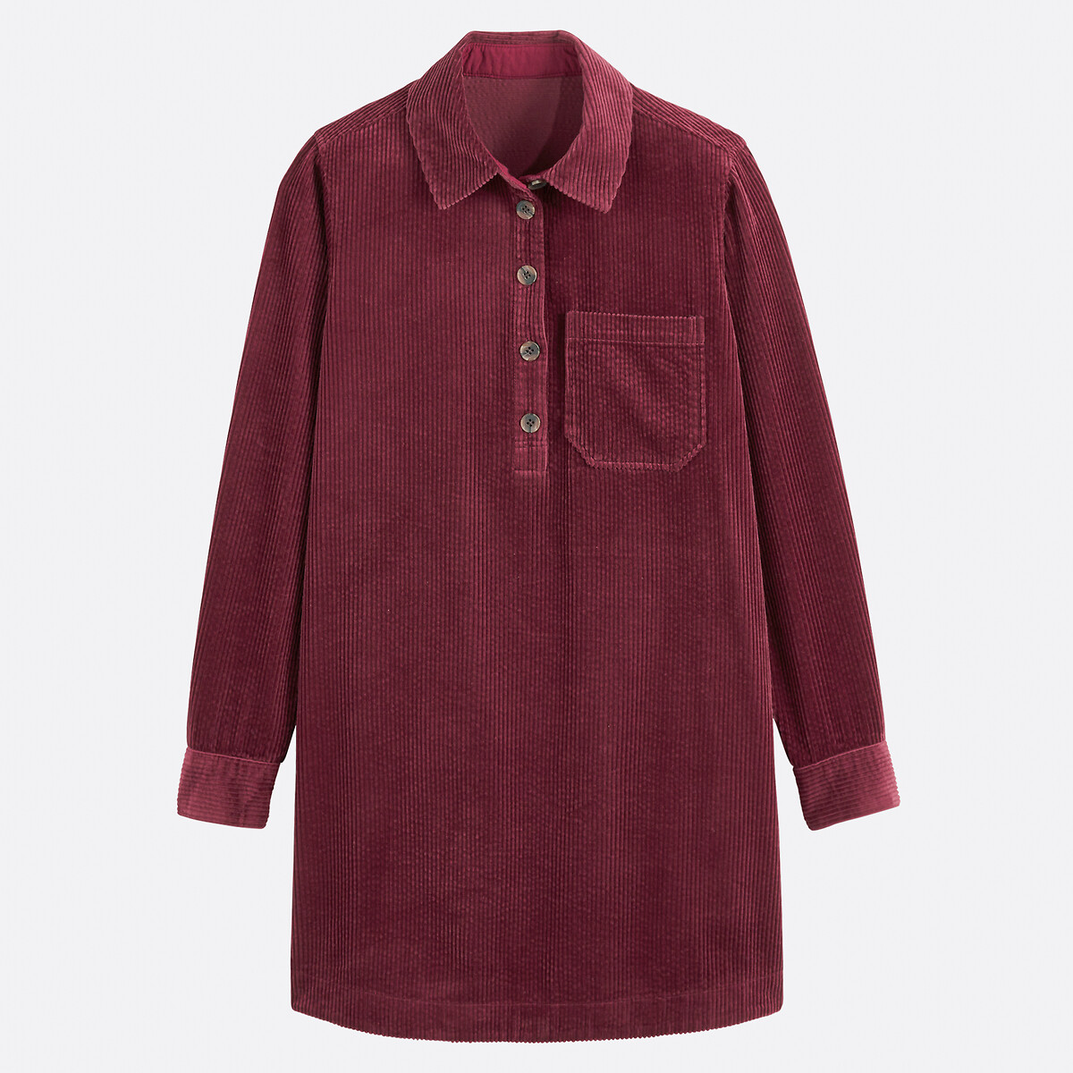 Robe courte velours côtelé, Signature ALBANE rouge bordeaux, LA REDOUTE COLLECTIONS
