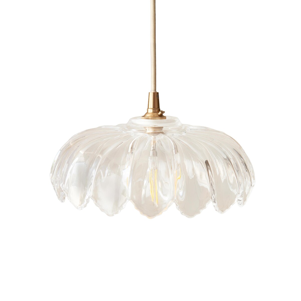 Cammie Scallopped Glass Pendant Light transparent, ÉDITÉ