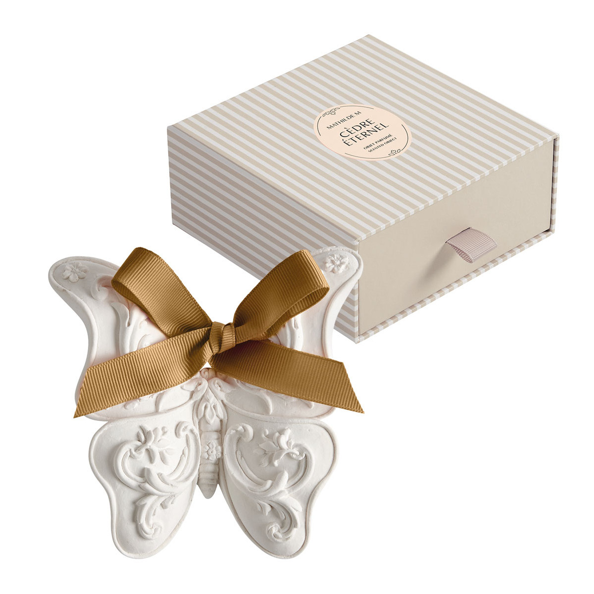 Décor parfumé Grand Papillon CÈDRE ÉTERNEL blanc, MATHILDE M