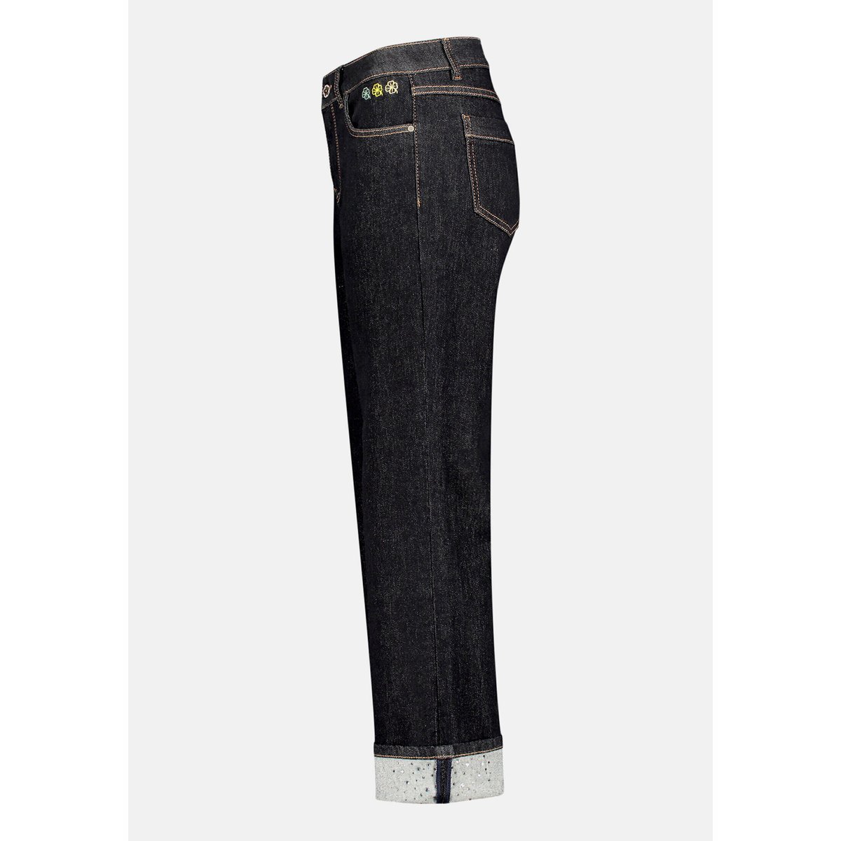 Jean stretch à strass raw denim, CARTOON