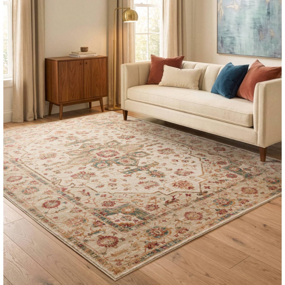 Tapis tissé plat style orient MARDIN beige, NOVATREND