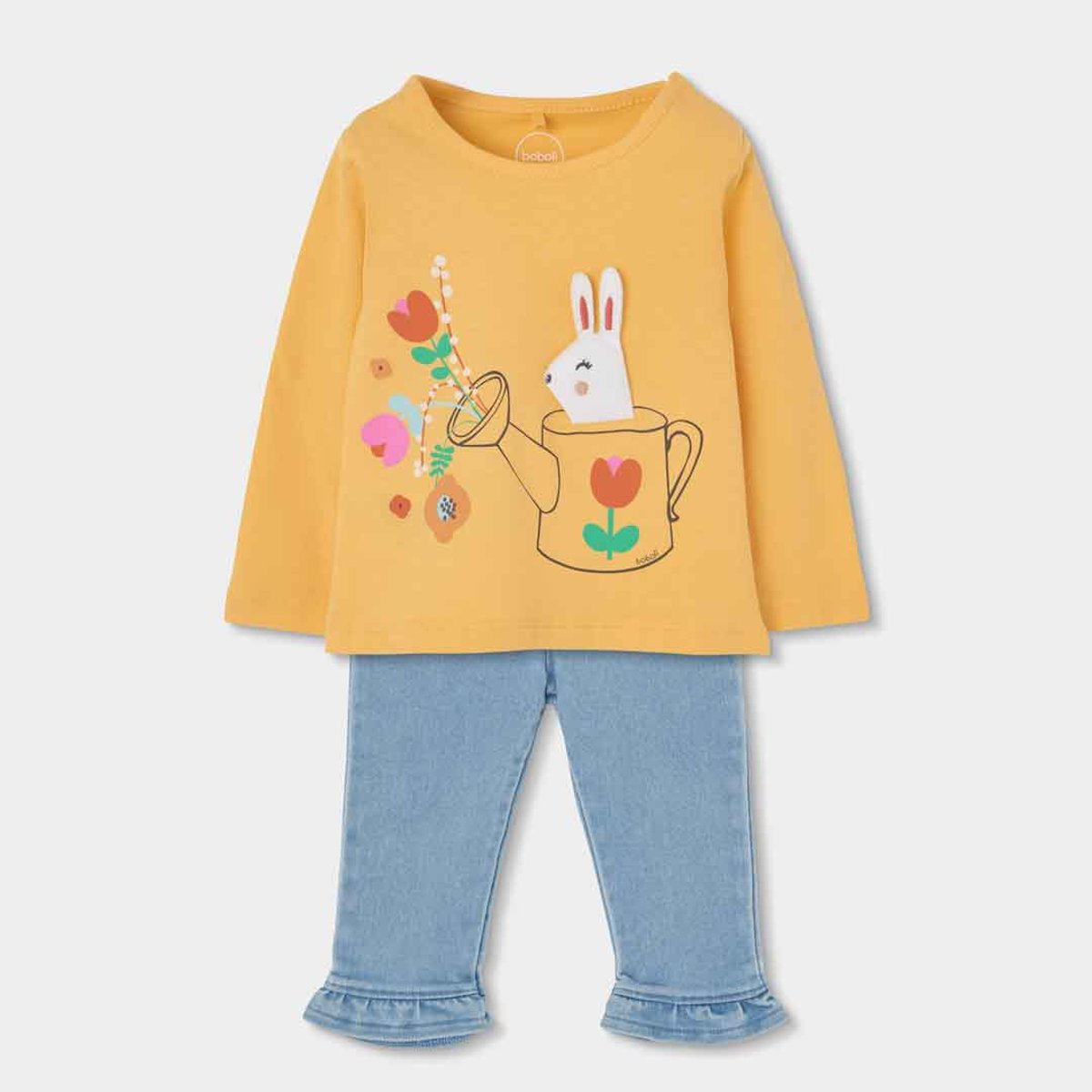 Ensemble bébé t-shirt et pantalon coton bleu, BOBOLI