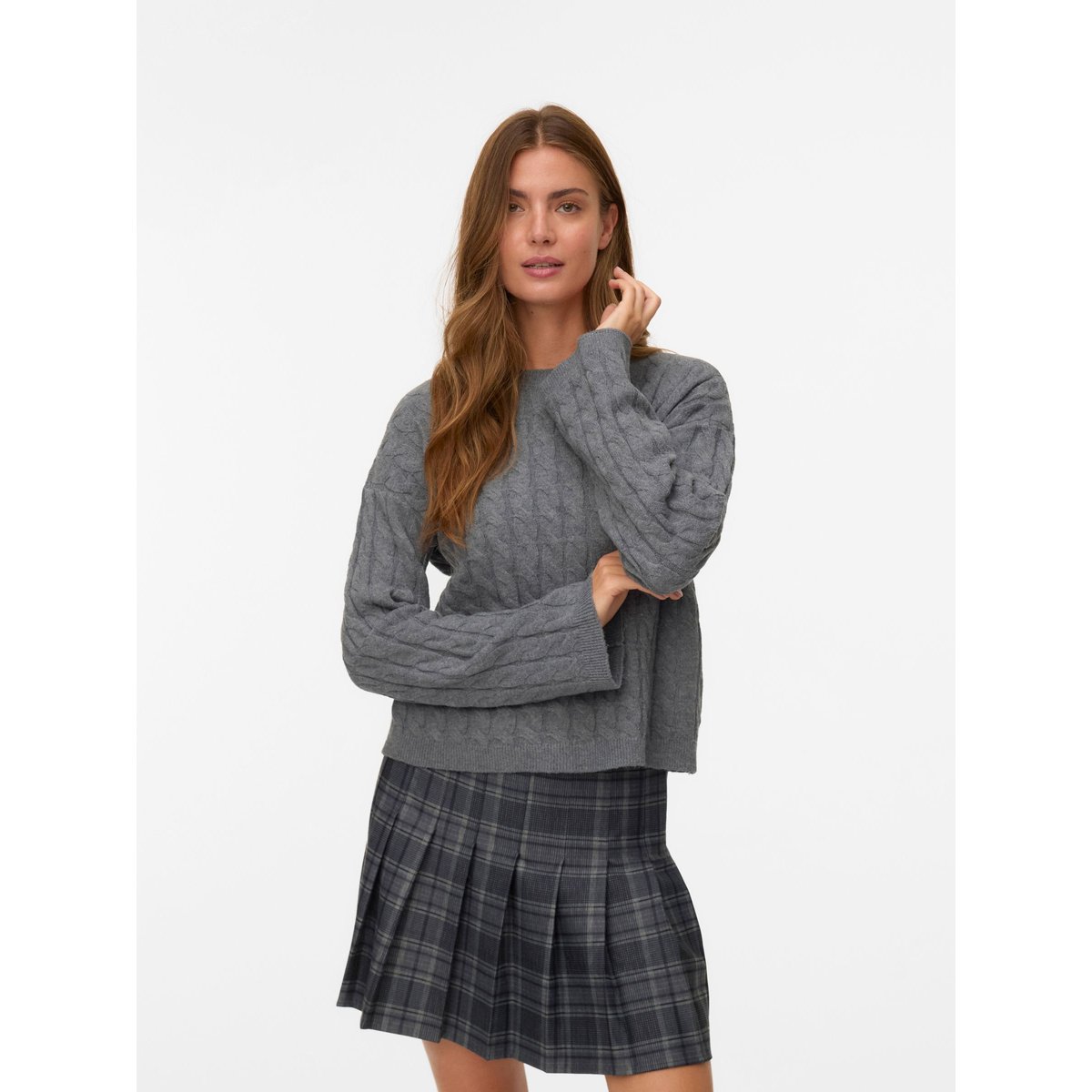 Pull En Maille medium grey melange, VERO MODA