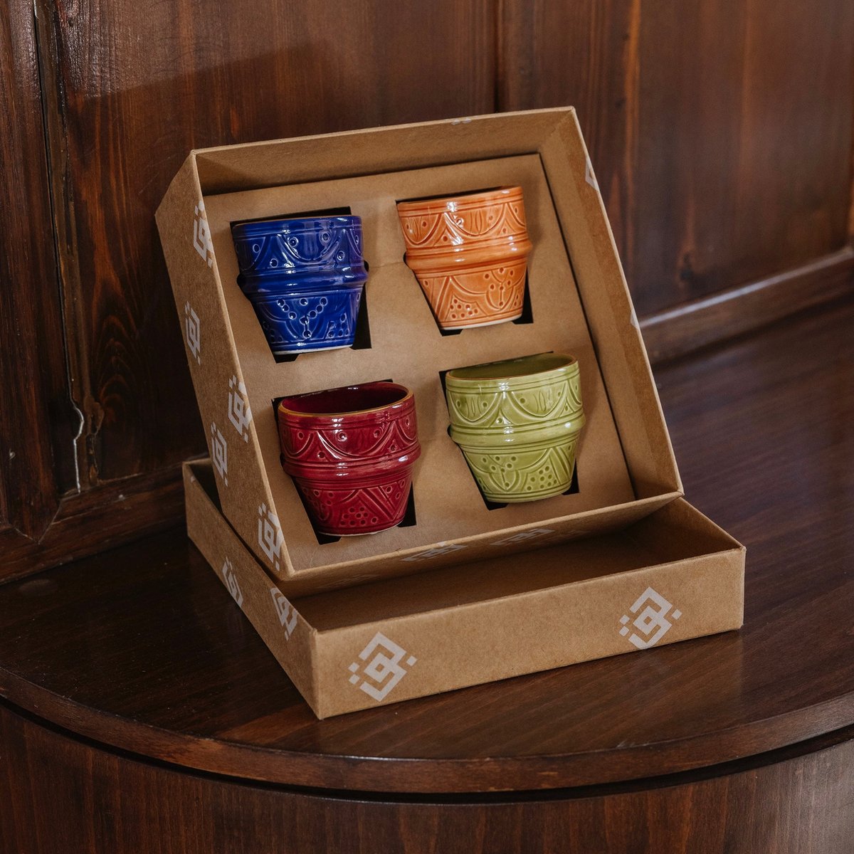 Lot de 4 tasses beldi EMPREINTE multicouleur, CHABI CHIC