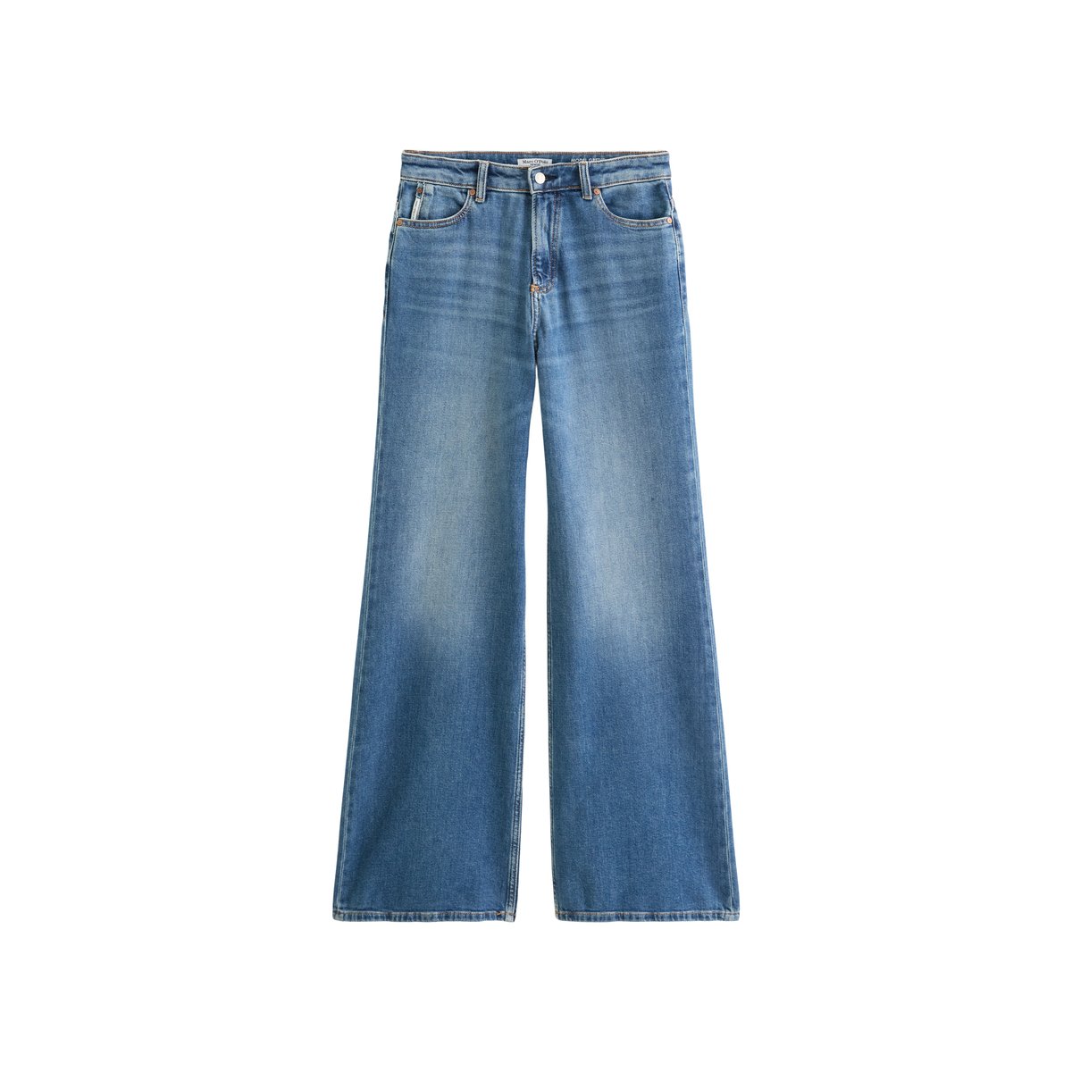 Jean modèle Grethe évasé en mélange de coton biologique et de lyocell bleu, MARC O’POLO DENIM
