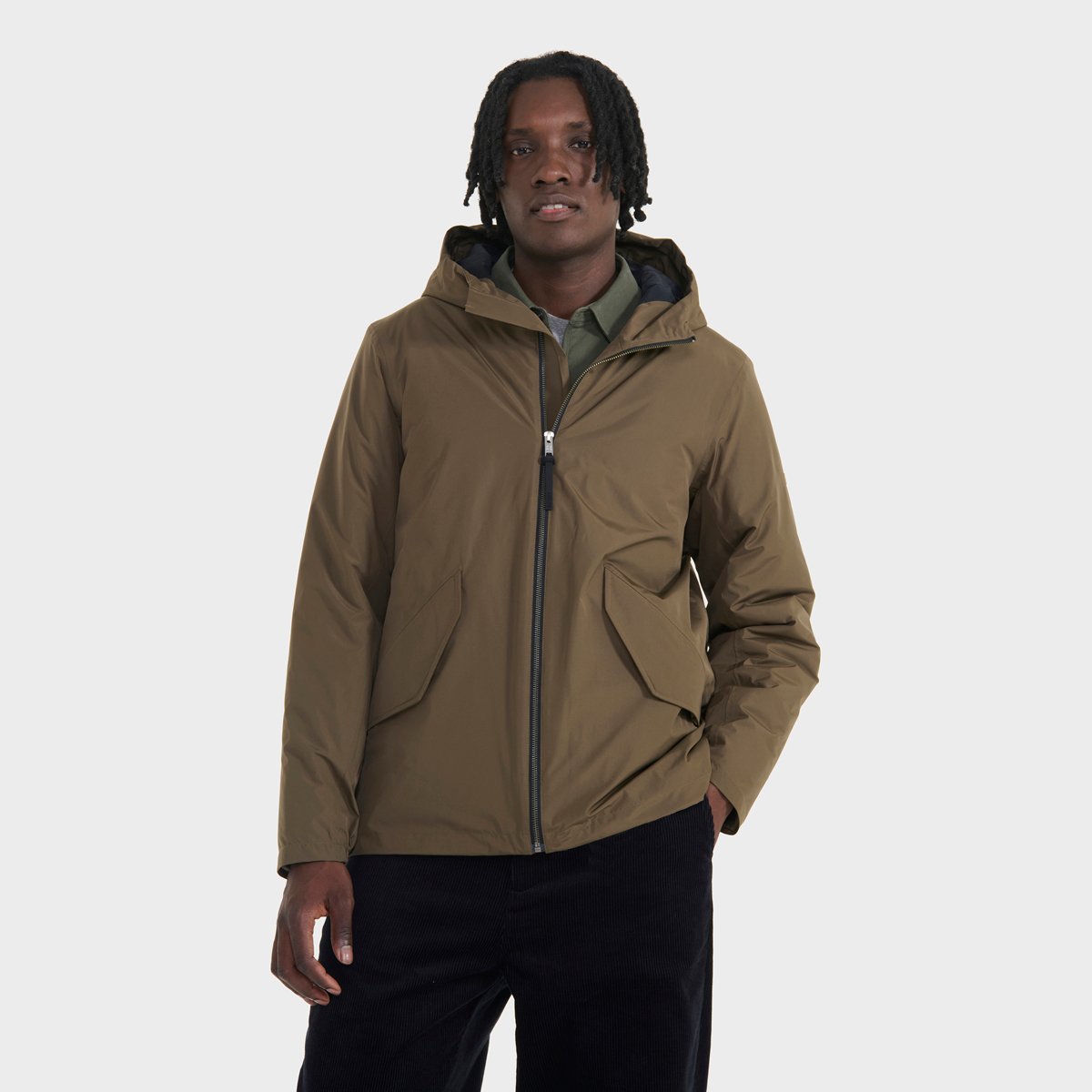 Veste MTD coupe-vent zippée kaki, AIGLE