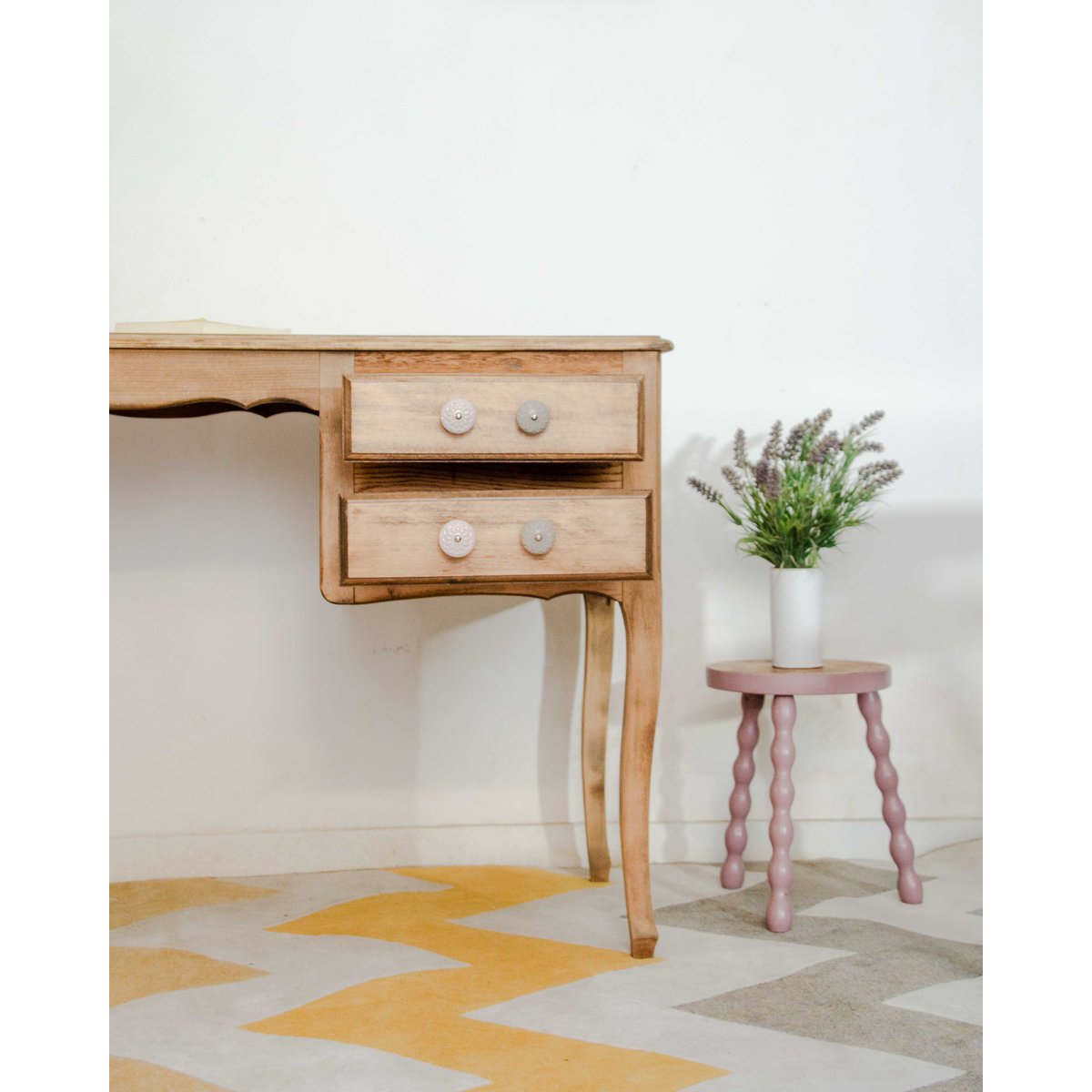 Bureau en chêne Edouard N°1058 - Bon état bois clair, DEBONGOUT
