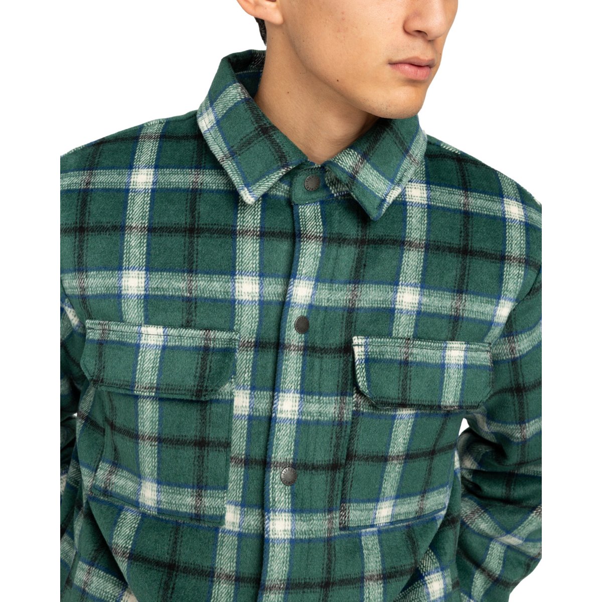 Surchemise matelassée LODGE CHECK vert dark green check, ELEMENT