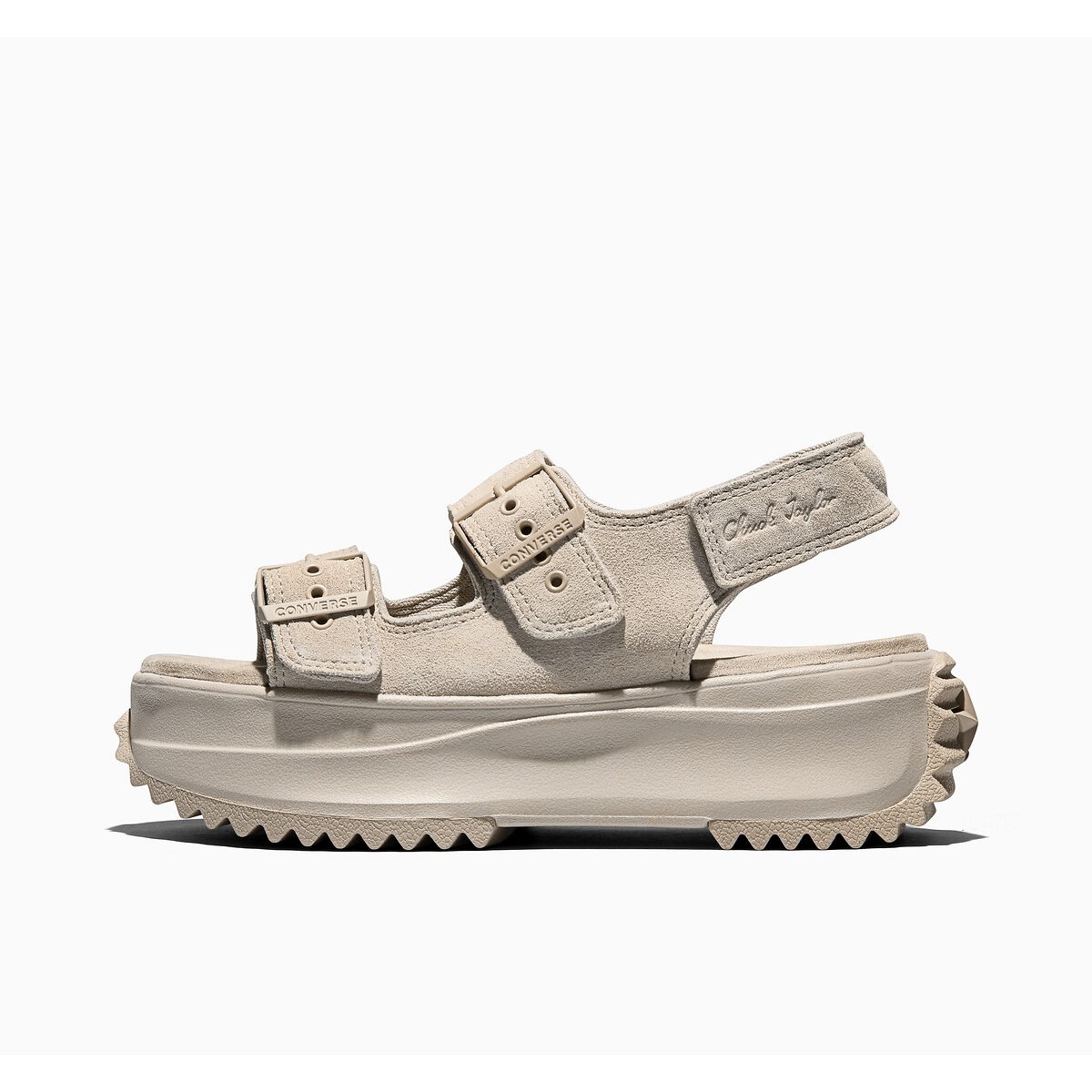 Sandales en cuir talon compensé beige, CONVERSE