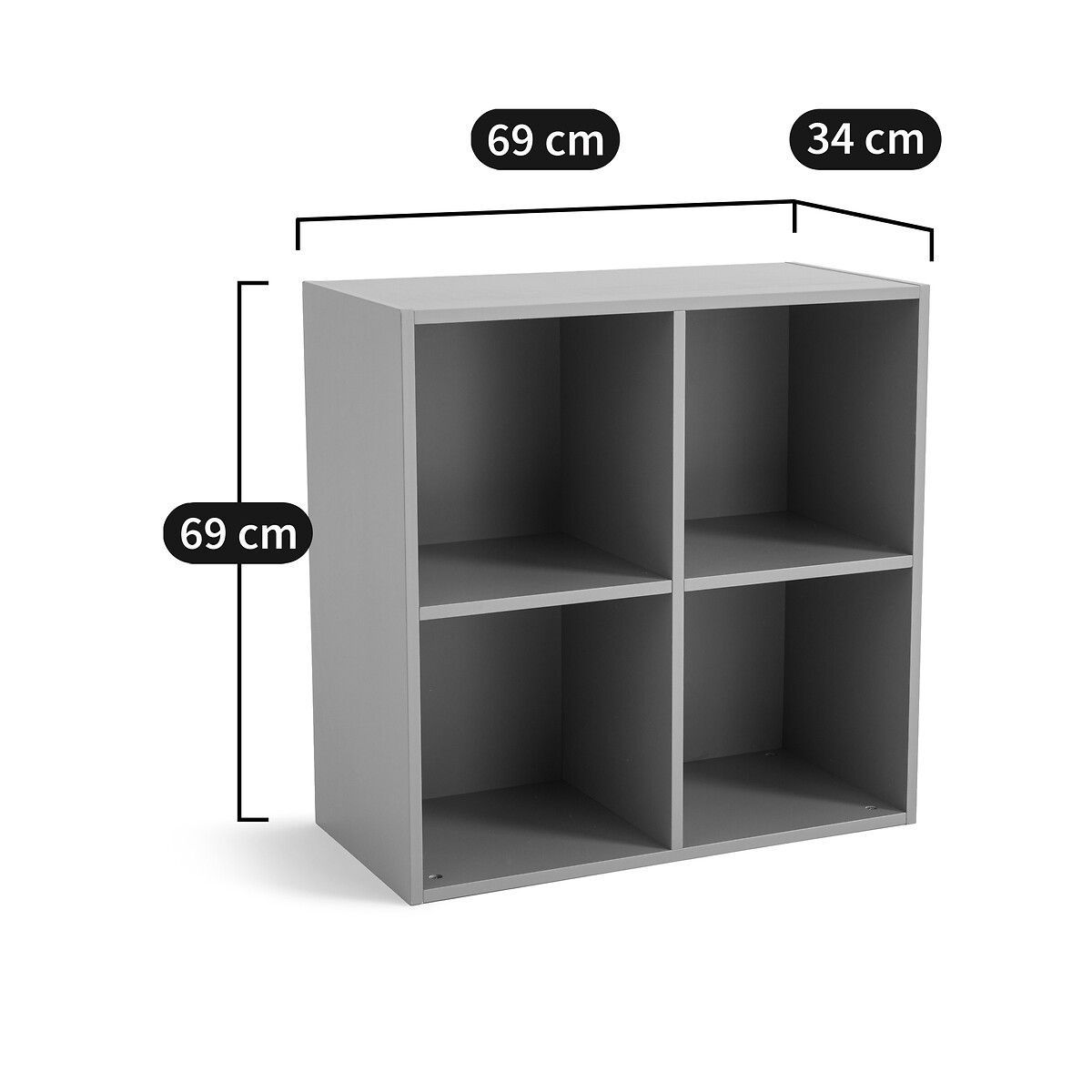 Meuble de rangement 4 cases, Diny blanc, LA REDOUTE INTERIEURS