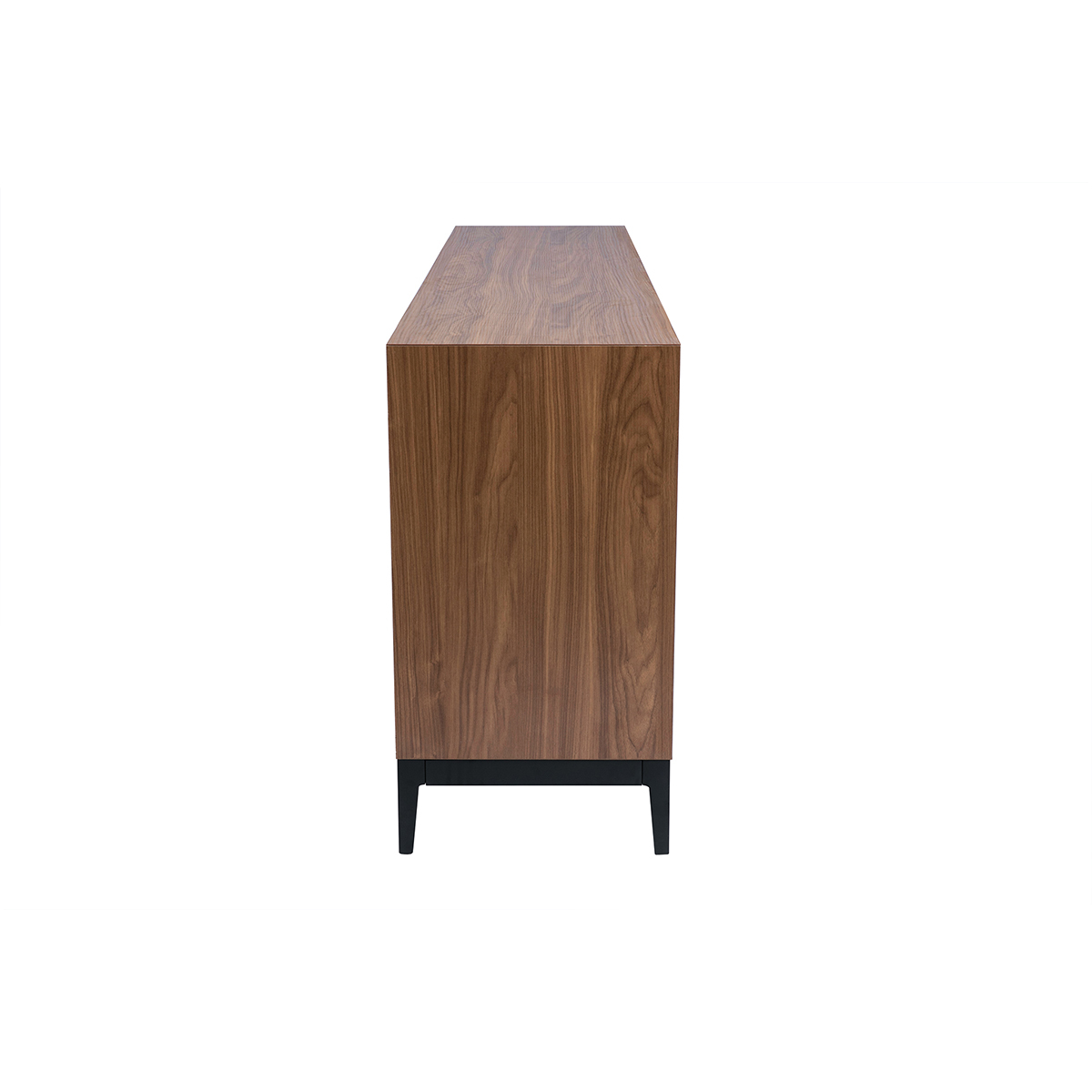 Buffet vintage finition bois foncé noyer et métal noir avec rangements L180 cm SARTO noyer, MILIBOO