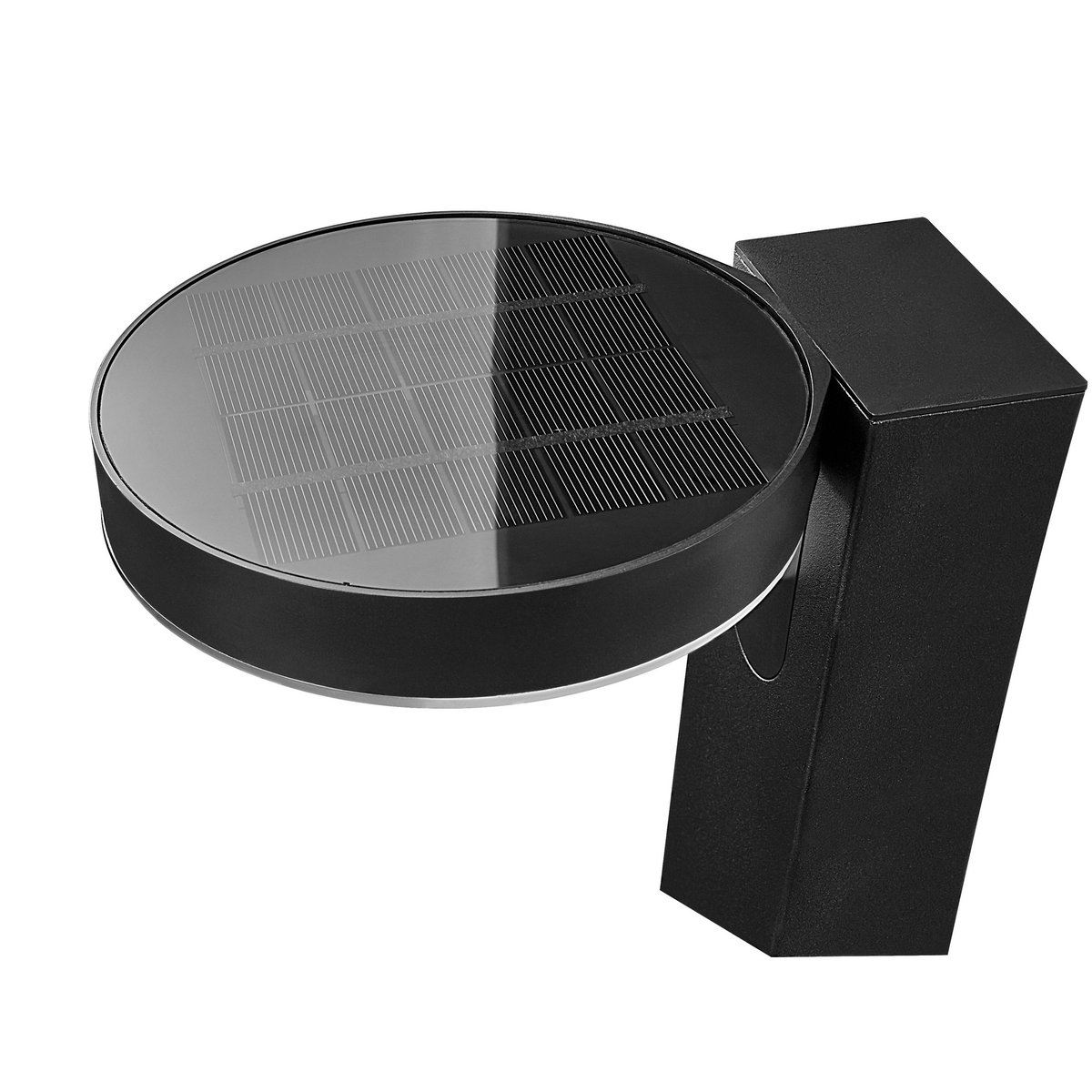 Potelet Lumineux fonctionnel 3000K au design Moderne en acier inoxydable, RICA Round Solar noir, NORDLUX
