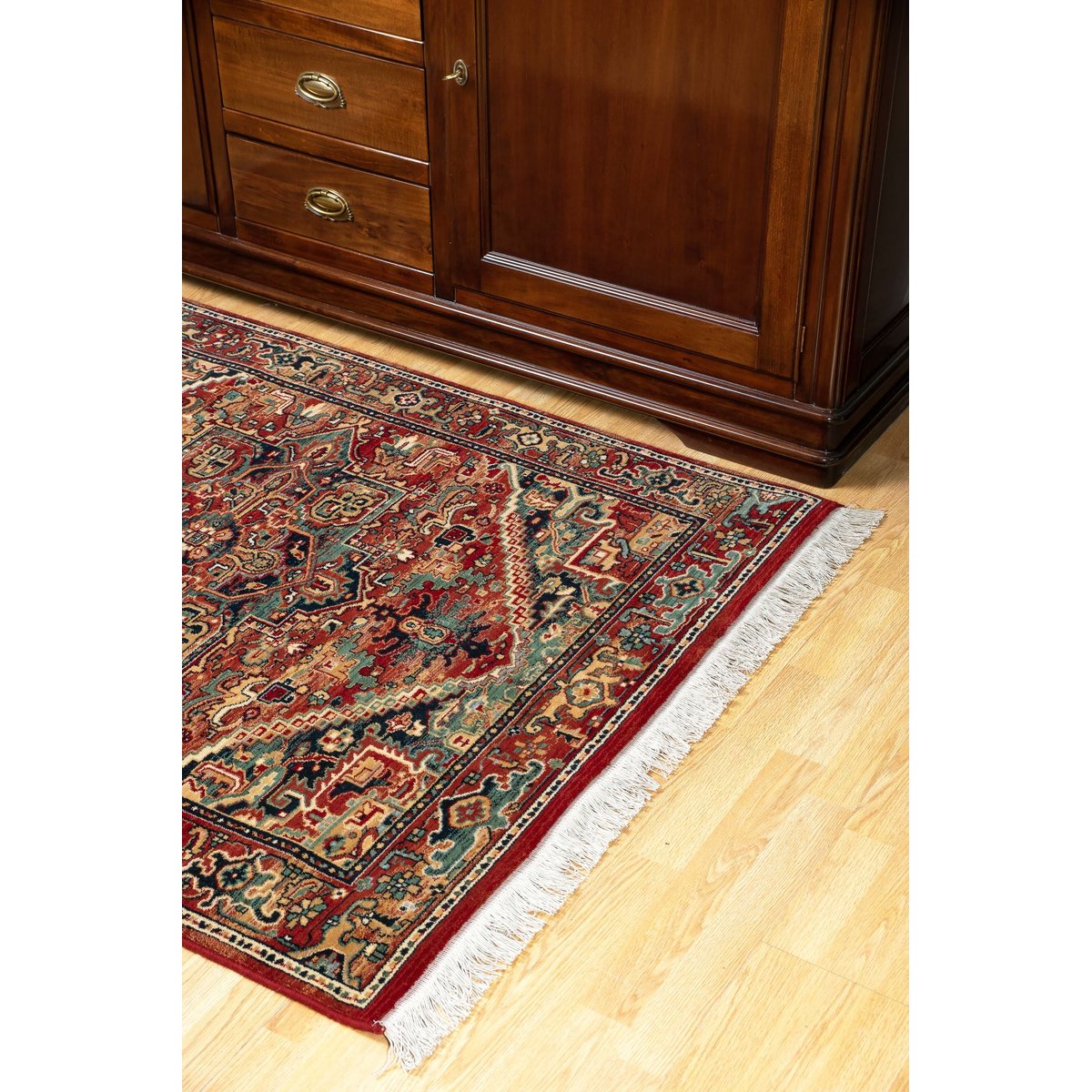Tapis tissé au design oriental - SAHARNA rouge multicolore, THEKO