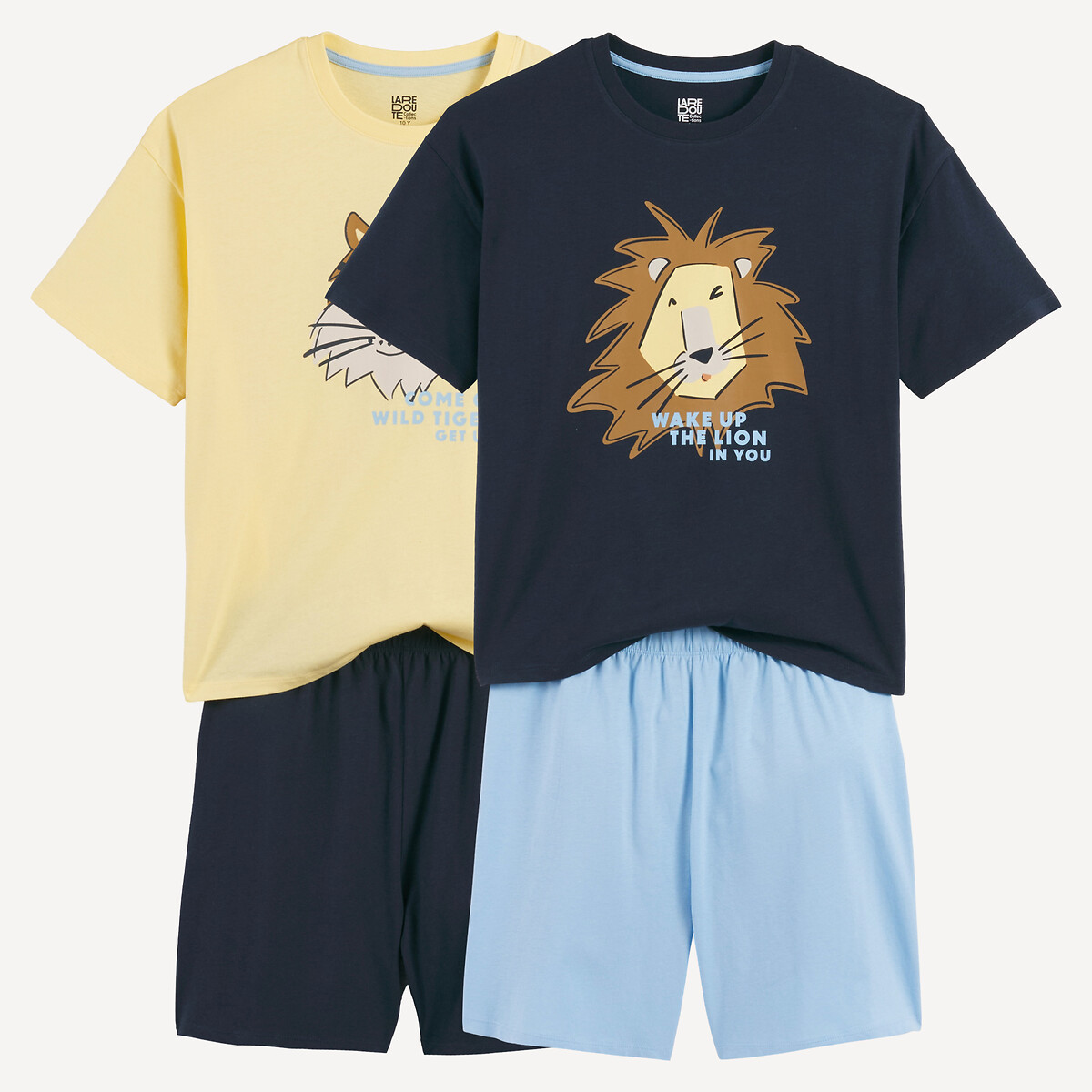 Lot de 2 pyjashorts, en jersey, motif animalier assortis, LA REDOUTE COLLECTIONS